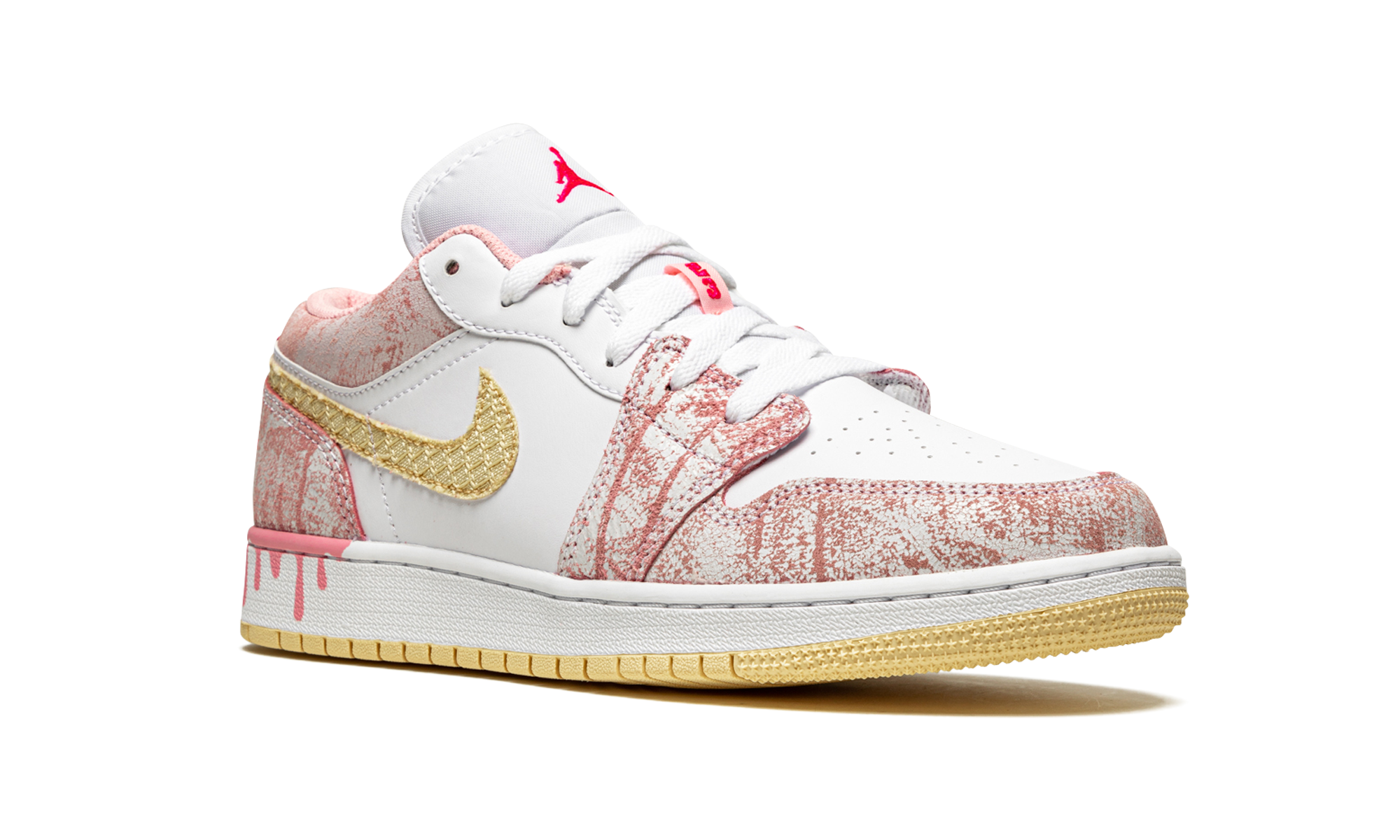 jordan 1 low paint drip gs+CW7104-601+diagnol right view