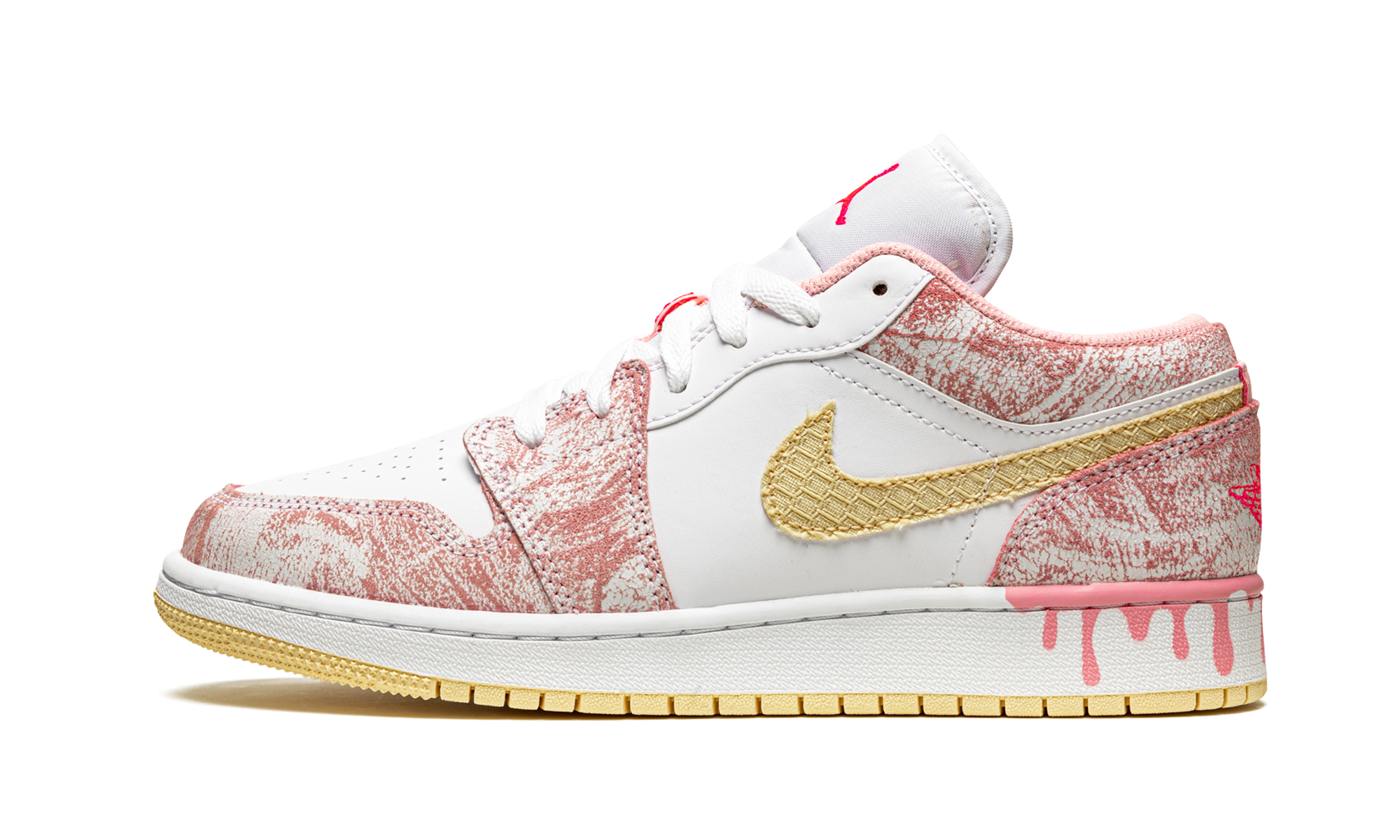 jordan 1 low paint drip gs+CW7104-601+diagnol right view 1