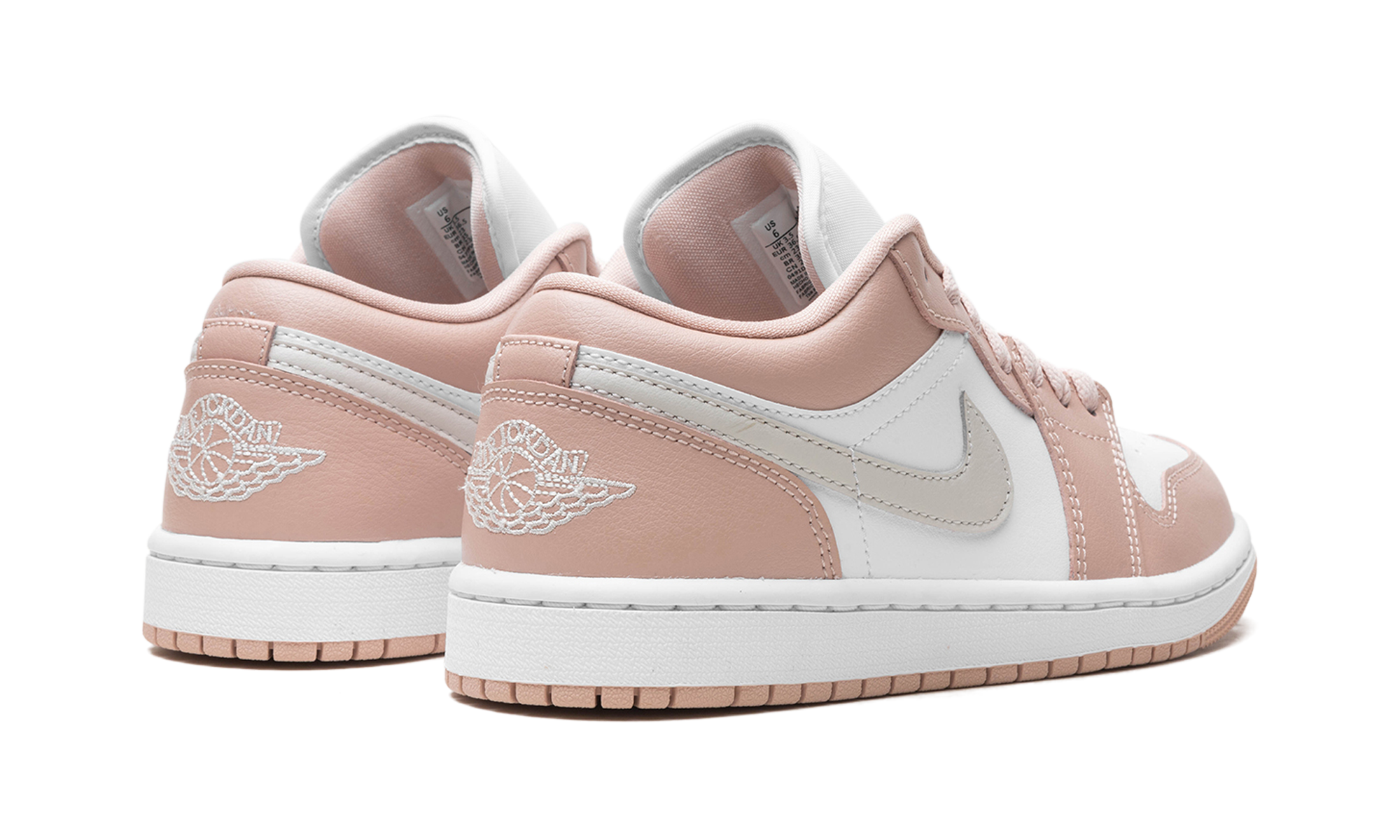 jordan 1 low particle beige women s+DC0774-120+diagnol right behind view