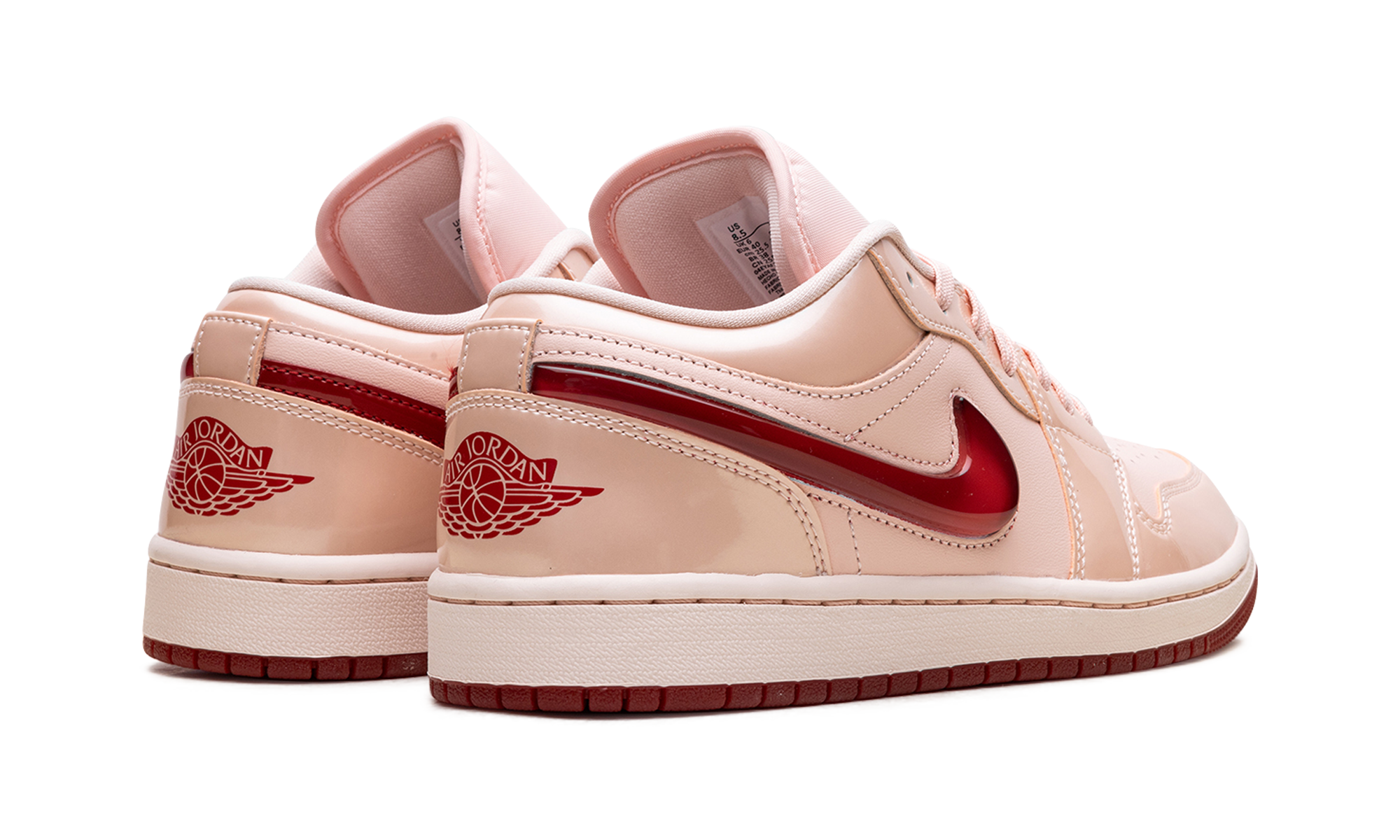 jordan 1 low patent valentine s day women s+HF3174-600+diagnol right behind view