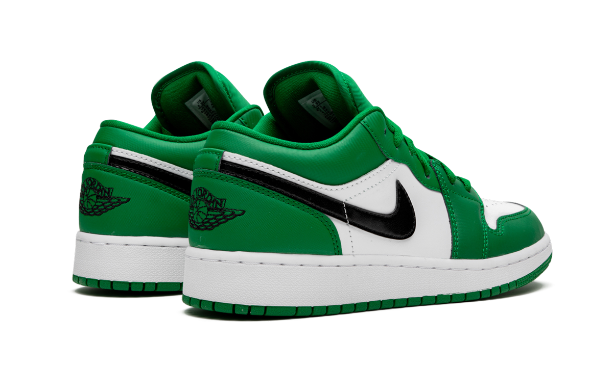 jordan 1 low pine green gs+553560-301+diagnol right behind view