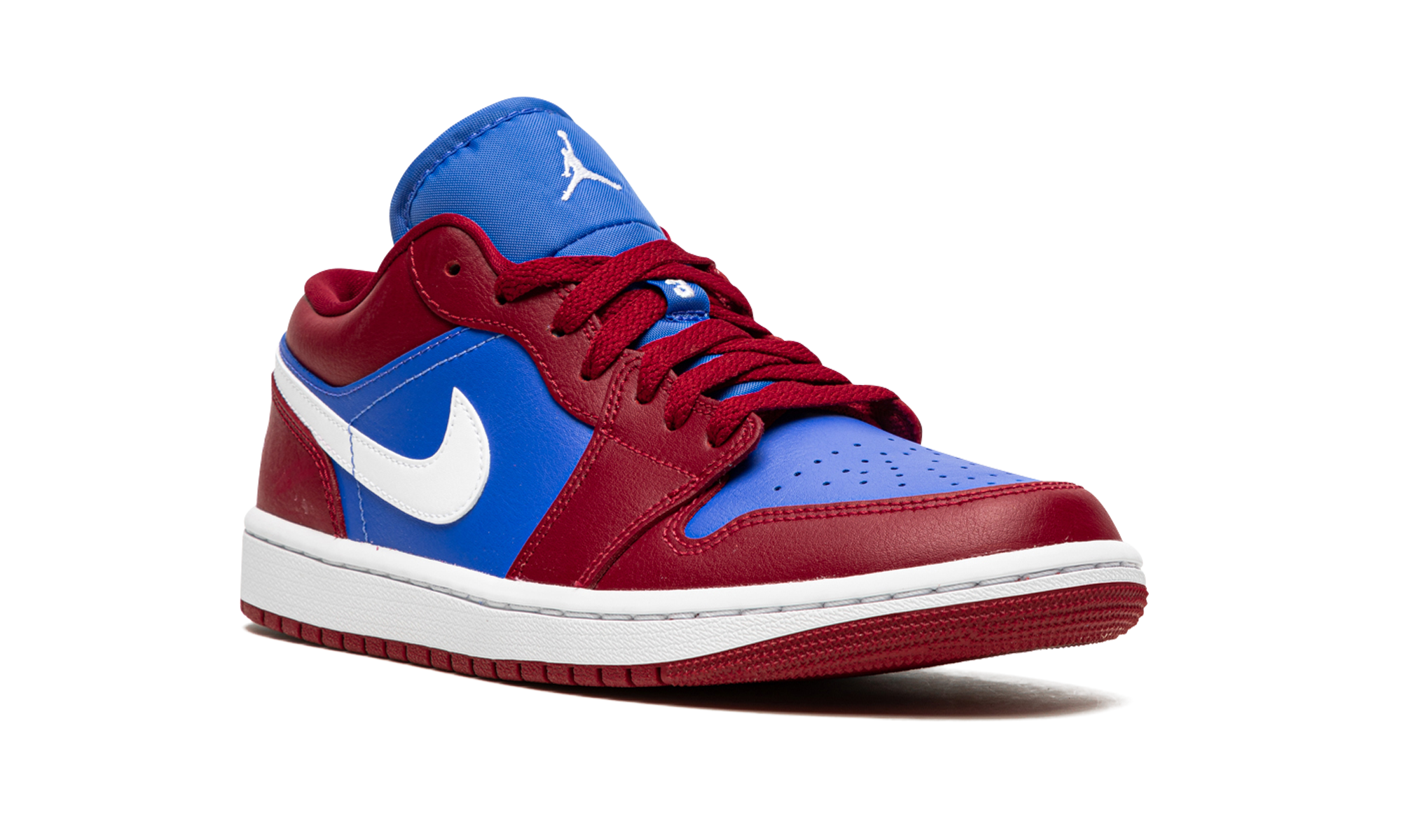 jordan 1 low pomegranate medium blue women s+DC0774-604+diagnol right view