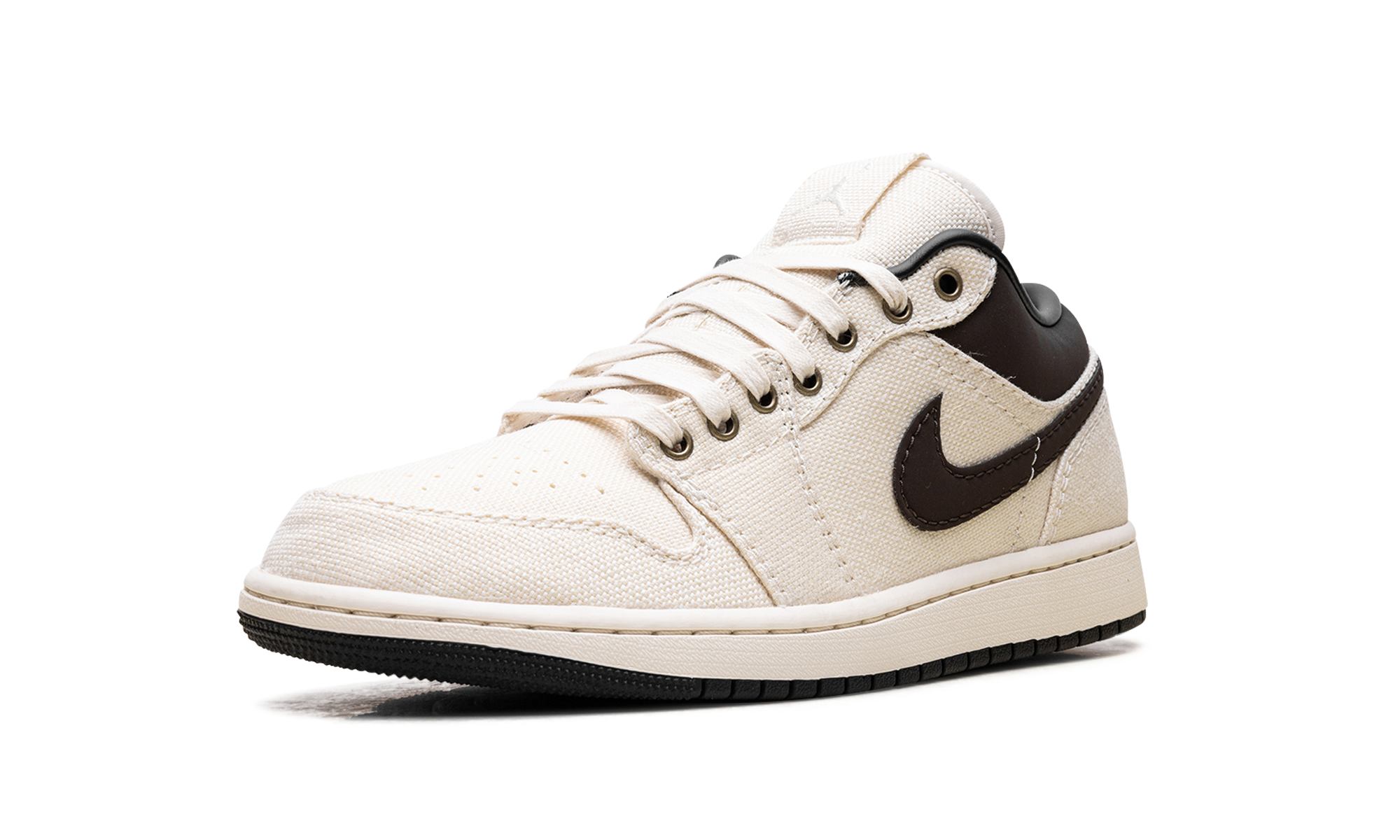 jordan 1 low premium pale ivory off noir baroque brown+IB8058-110+left diagnol single view