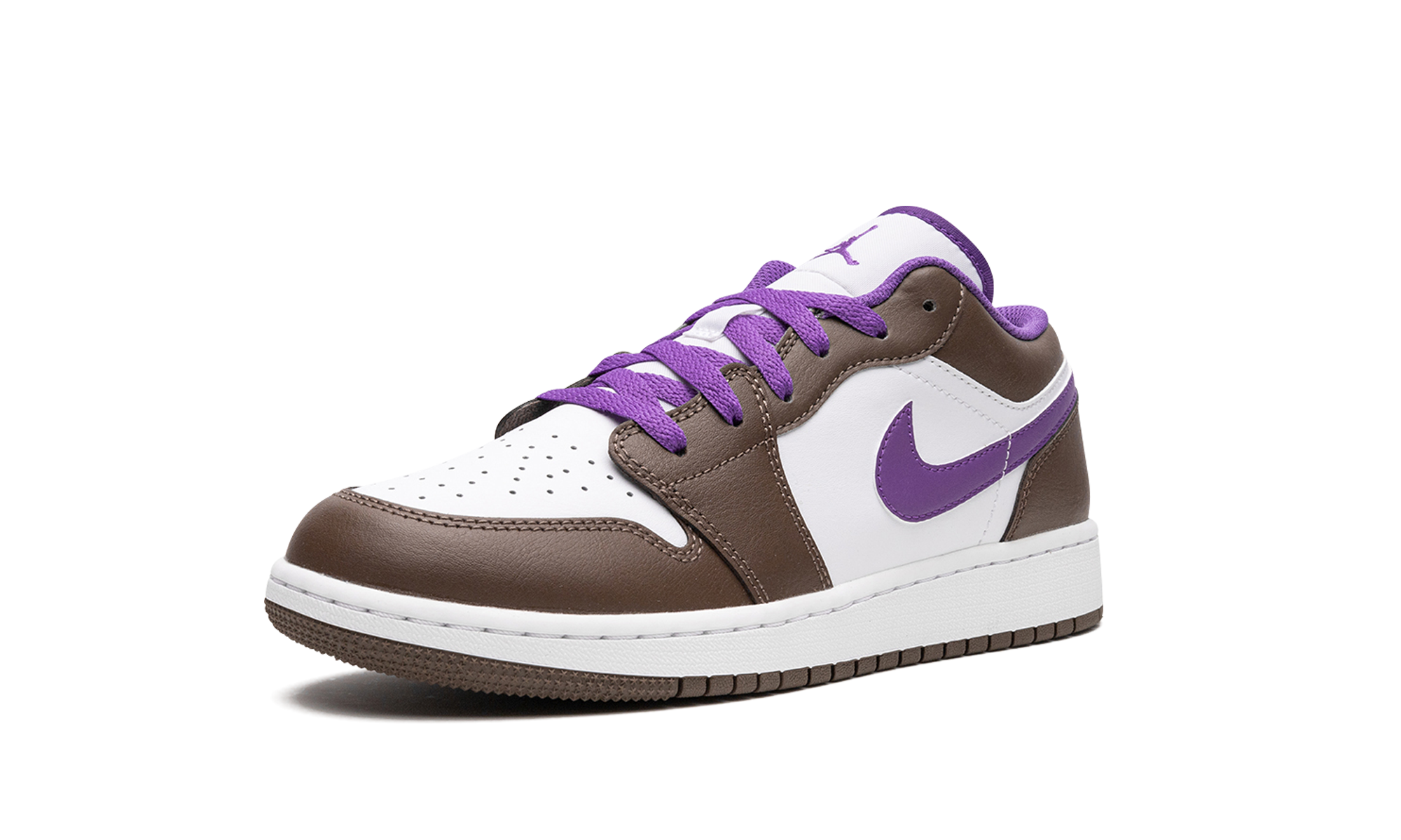 jordan 1 low purple mocha gs+553560-215+left diagnol single view