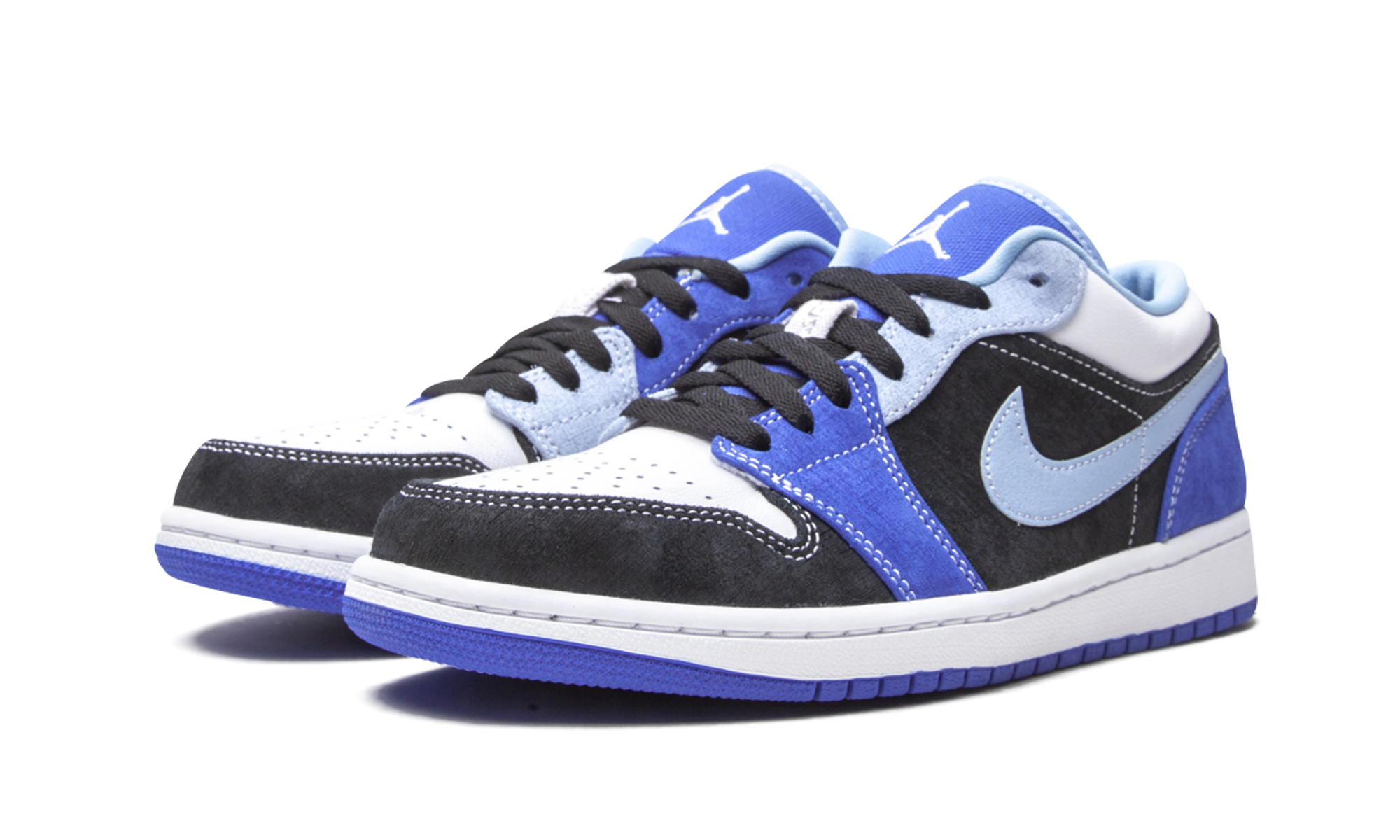 jordan 1 low racer blue white+DH0206-400+diagnol left view