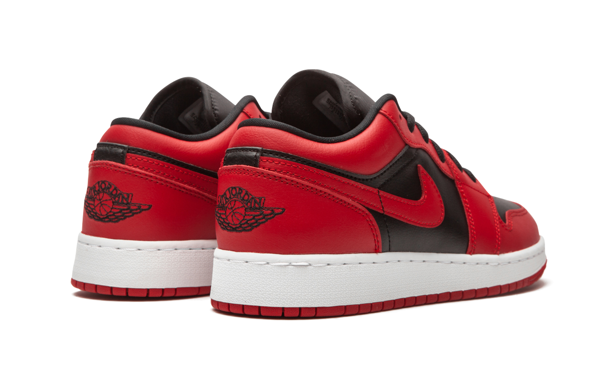 jordan 1 low reverse bred gs+553560-606+diagnol right behind view