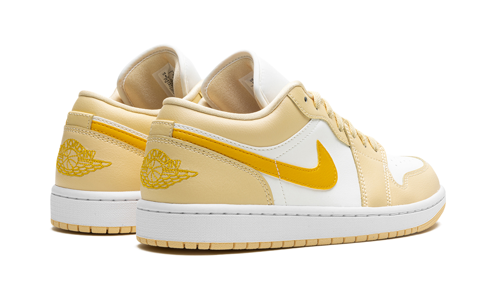 jordan 1 low sail yellow ochre women s+DC0774-170+diagnol right behind view