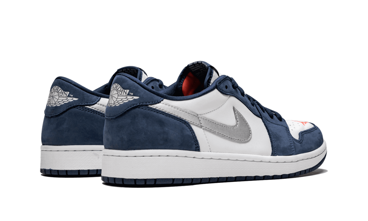 jordan 1 low sb midnight navy+CJ7891-400+left diagnol single view