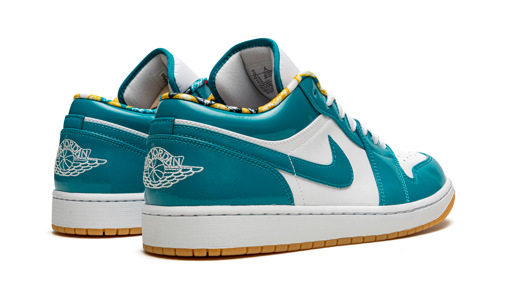 jordan 1 low se barcelona cyber teal+DC6991-400+diagnol right behind view