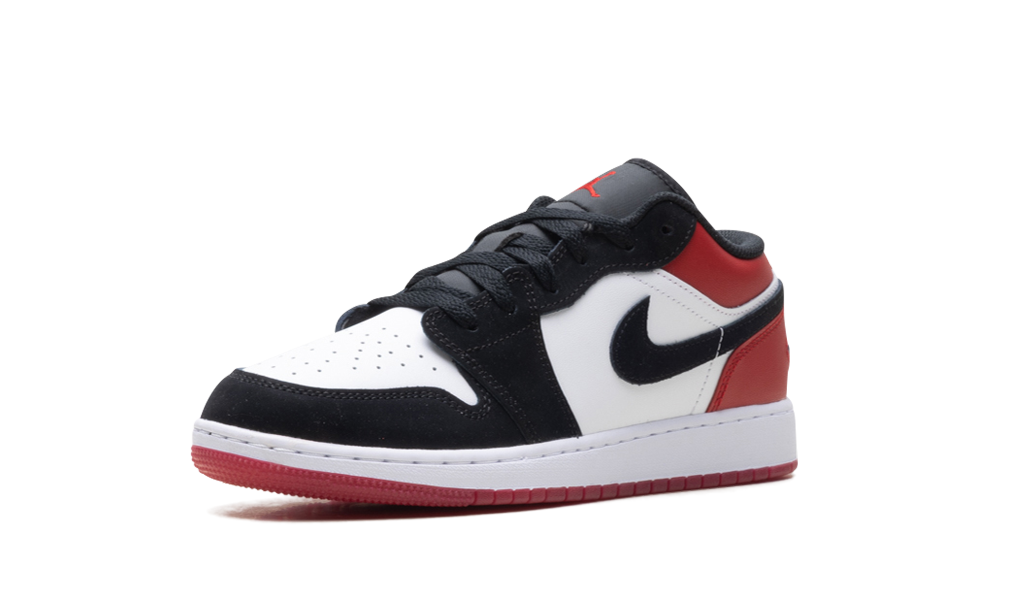 jordan 1 low se black toe 2025 gs+IB8970-106+diagnol right behind view