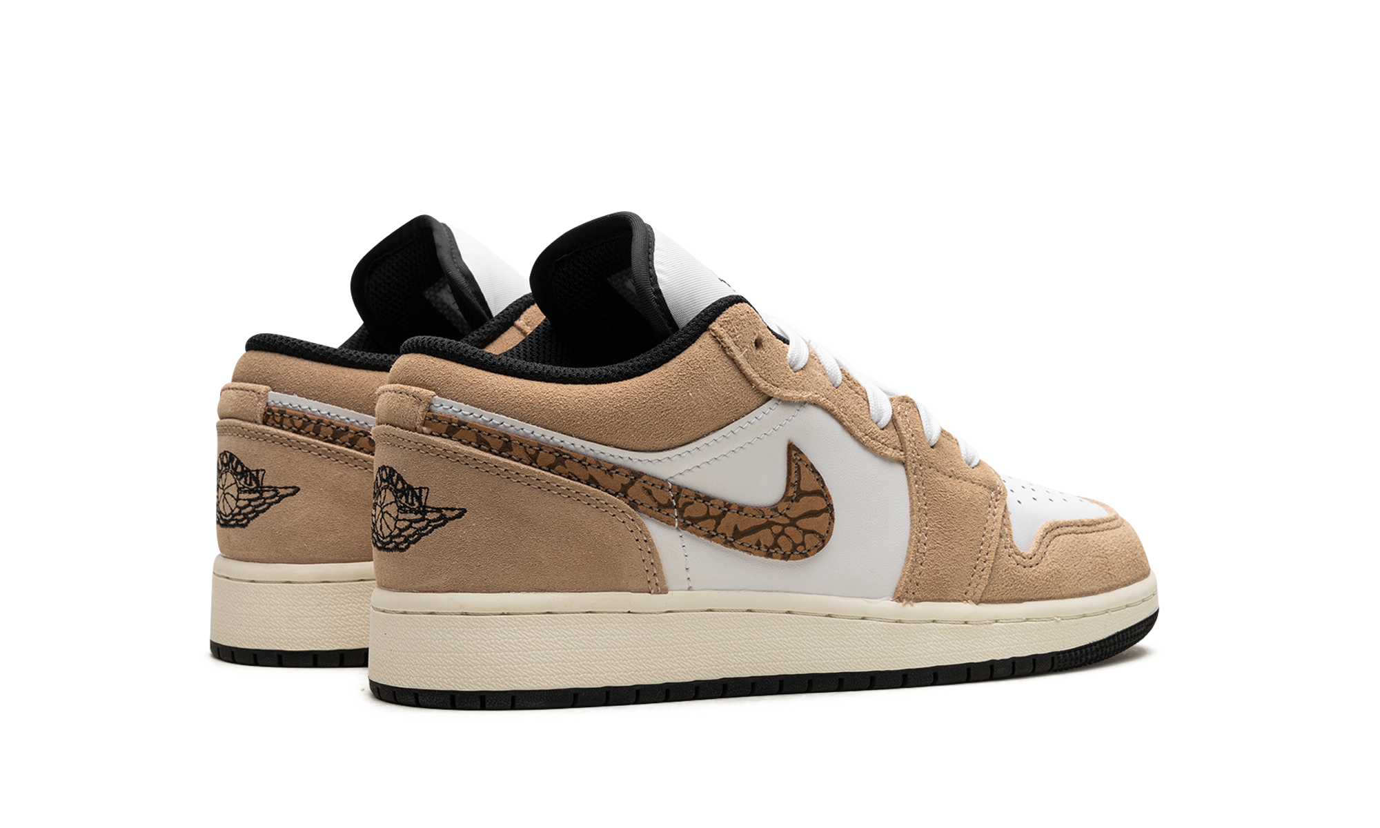 jordan 1 low se brown elephant gs+DZ5368-201+diagnol right behind view