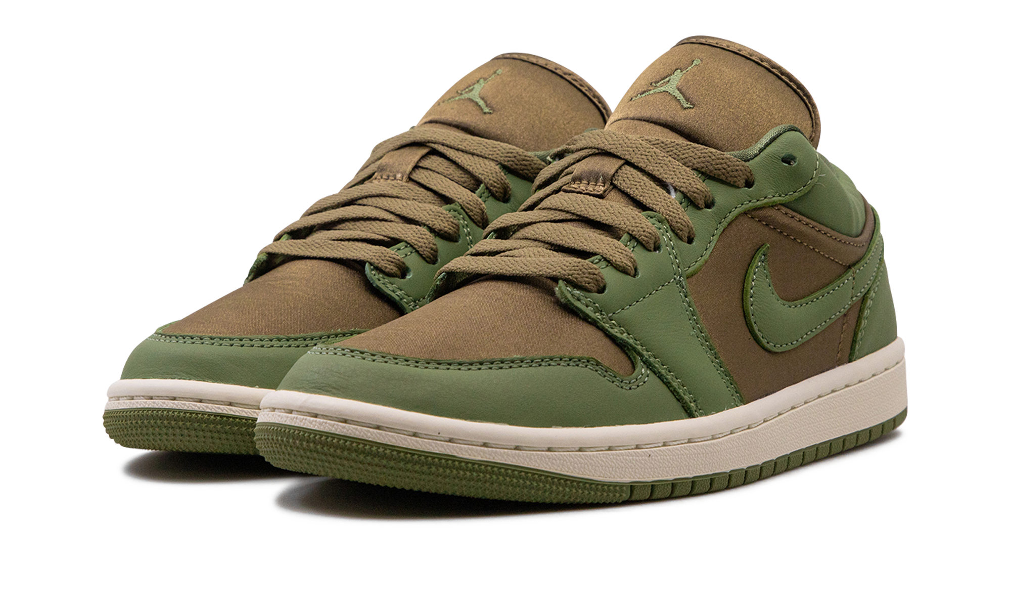 jordan 1 low se brown kelp sky j light olive women s+FB9893-300+diagnol left view