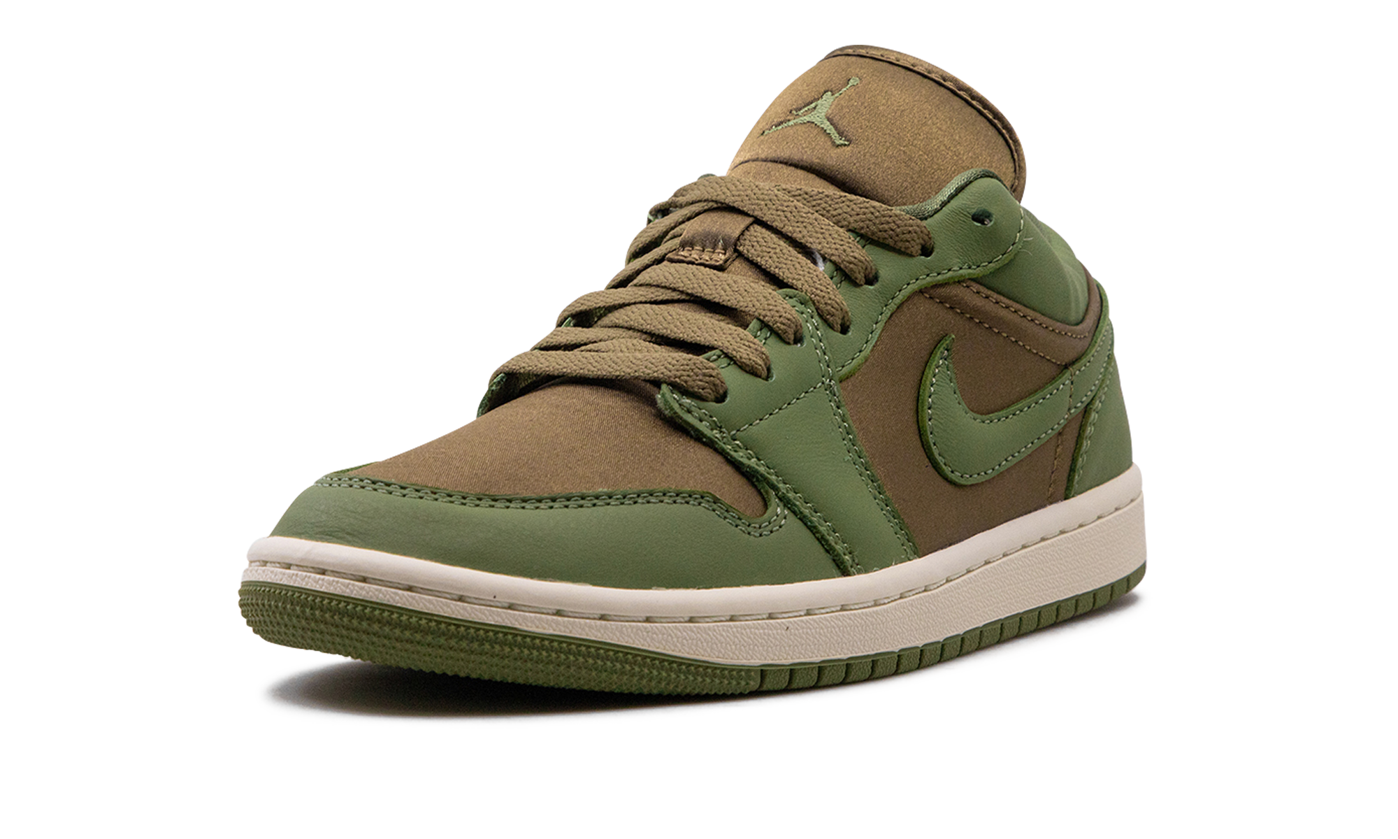 jordan 1 low se brown kelp sky j light olive women s+FB9893-300+left diagnol single view
