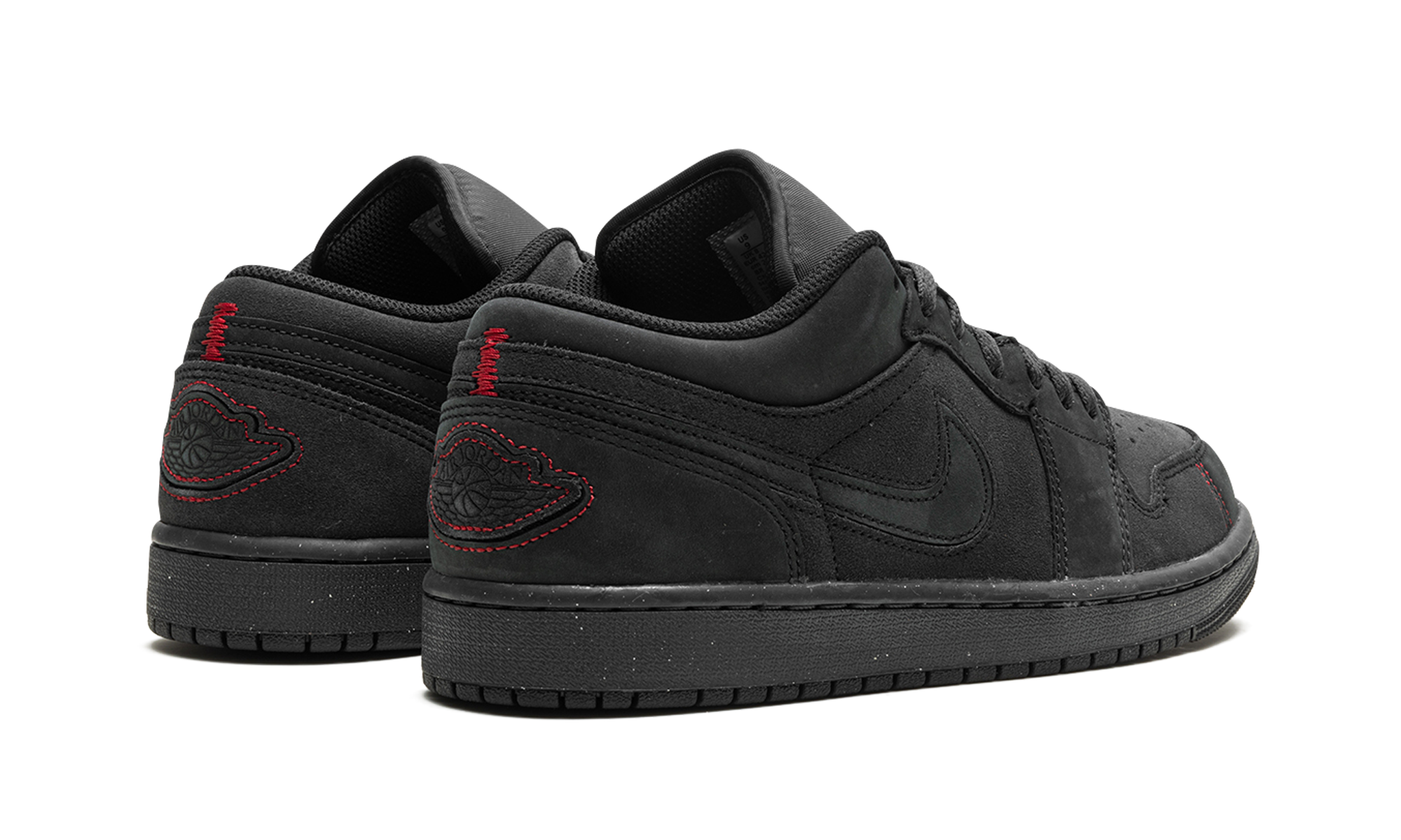jordan 1 low se craft dark smoke grey varsity red+FD8635-001+diagnol right behind view