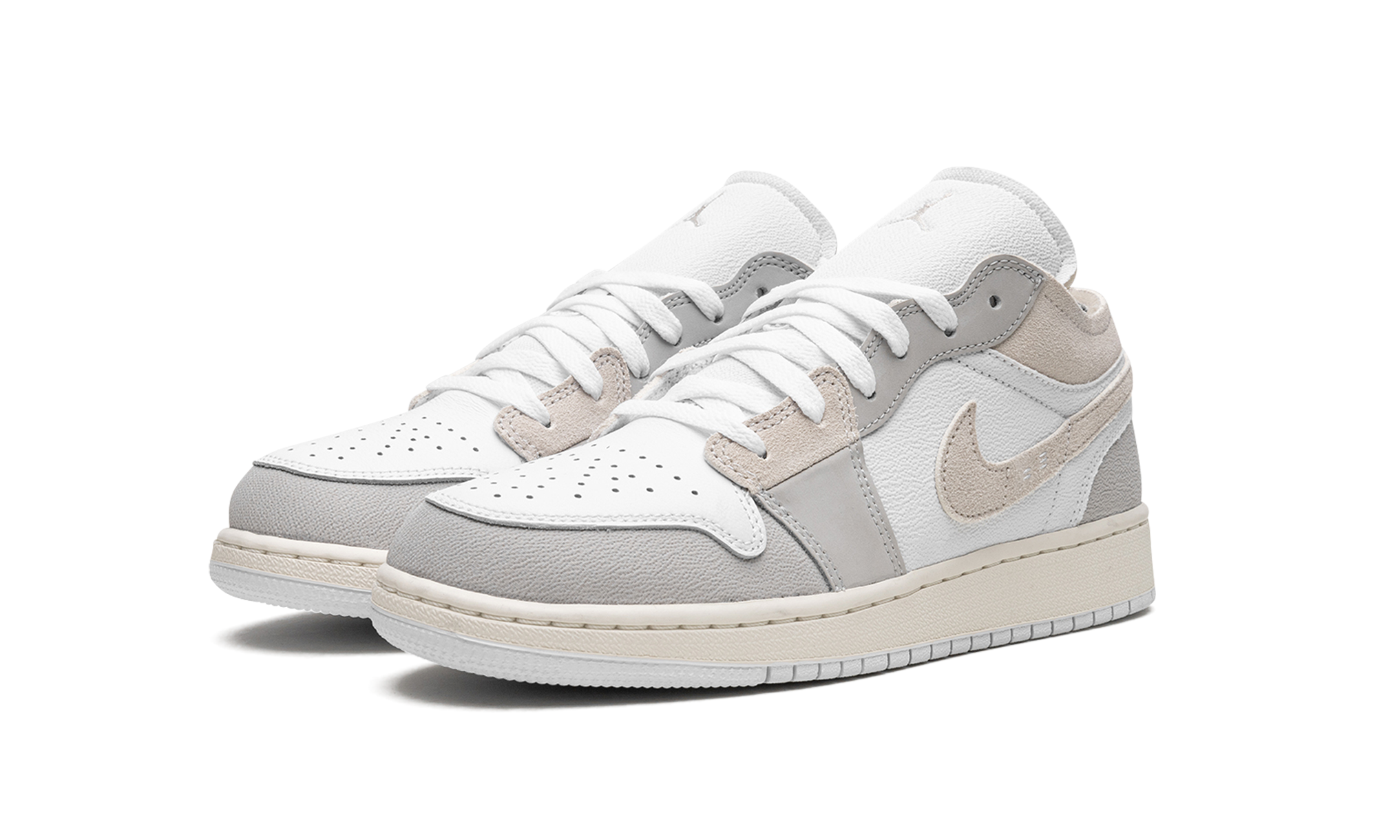 jordan 1 low se craft inside out tech grey gs+FB9139-002+diagnol left view