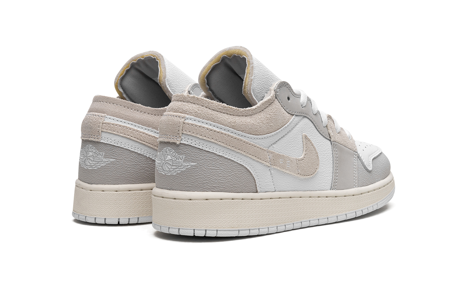 jordan 1 low se craft inside out tech grey gs+FB9139-002+diagnol right behind view