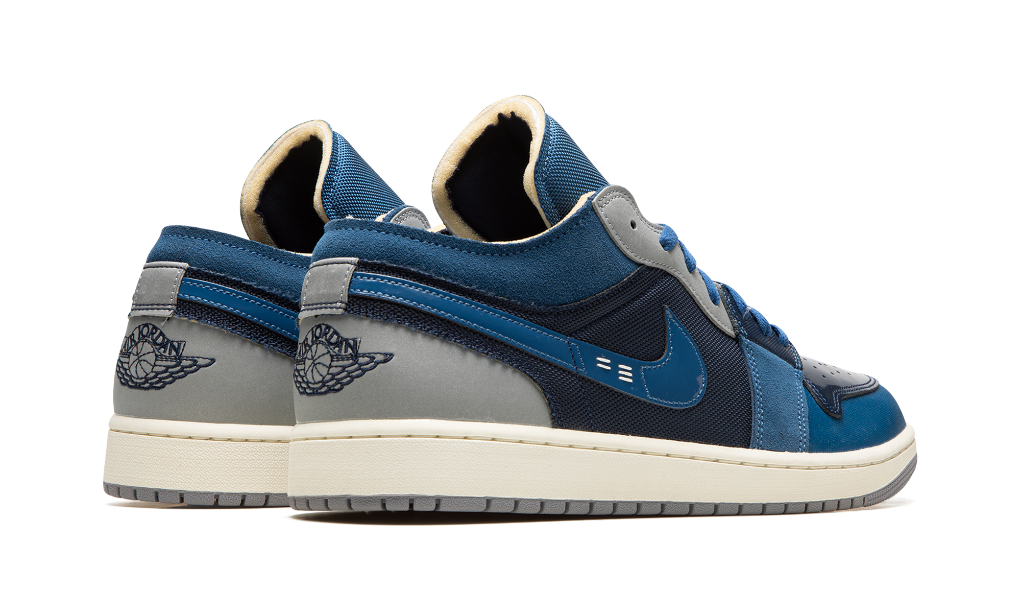 jordan 1 low se craft obsidian french blue ashen slate white+DR8867-400+diagnol right behind view