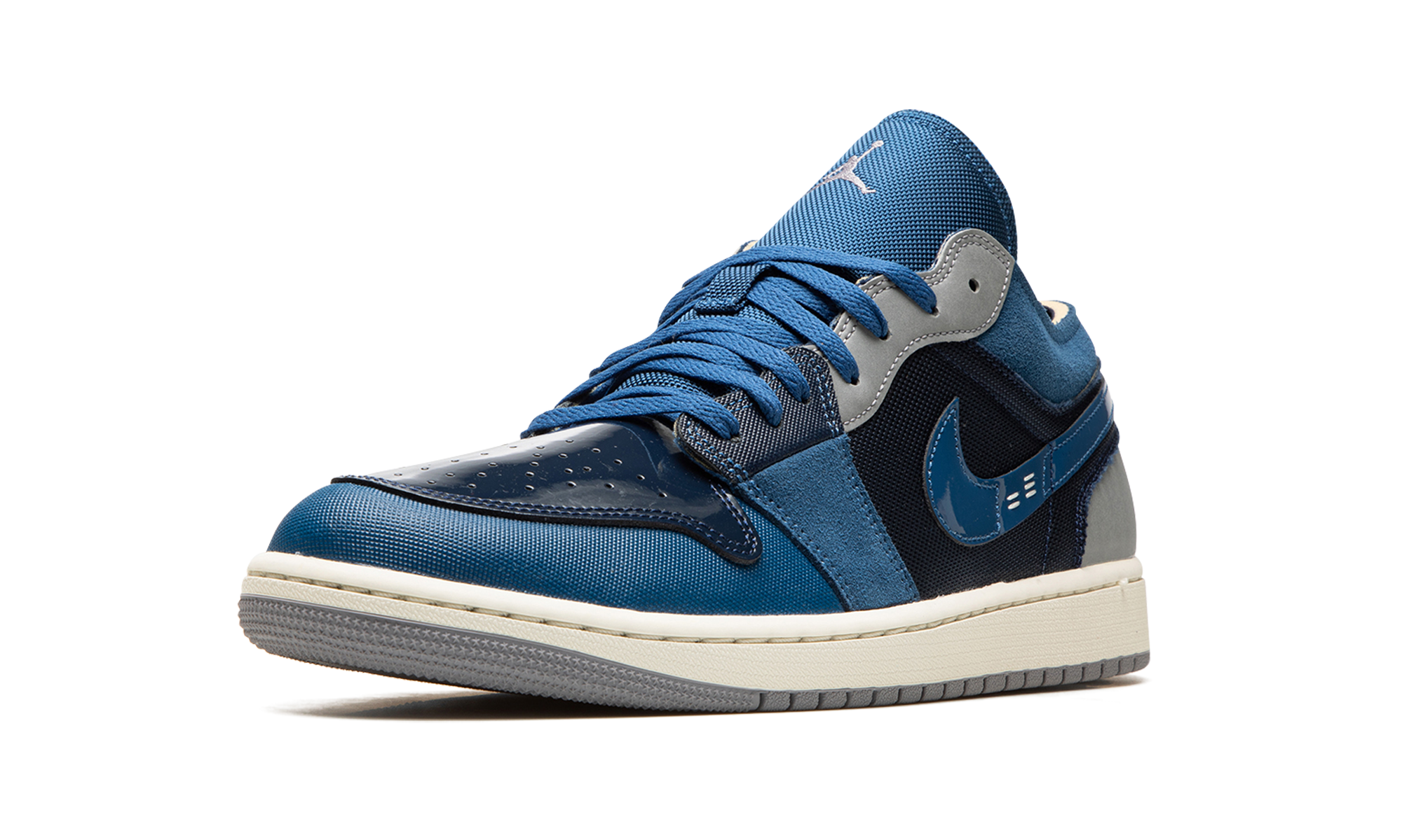jordan 1 low se craft obsidian french blue ashen slate white+DR8867-400+left diagnol single view