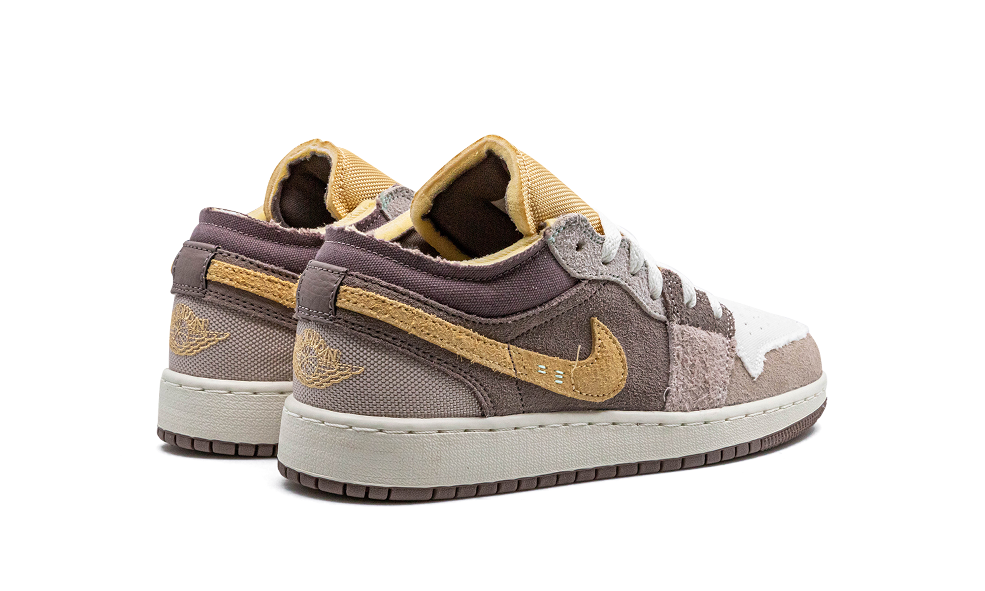 jordan 1 low se craft taupe haze gs+DZ4465-200+diagnol right behind view
