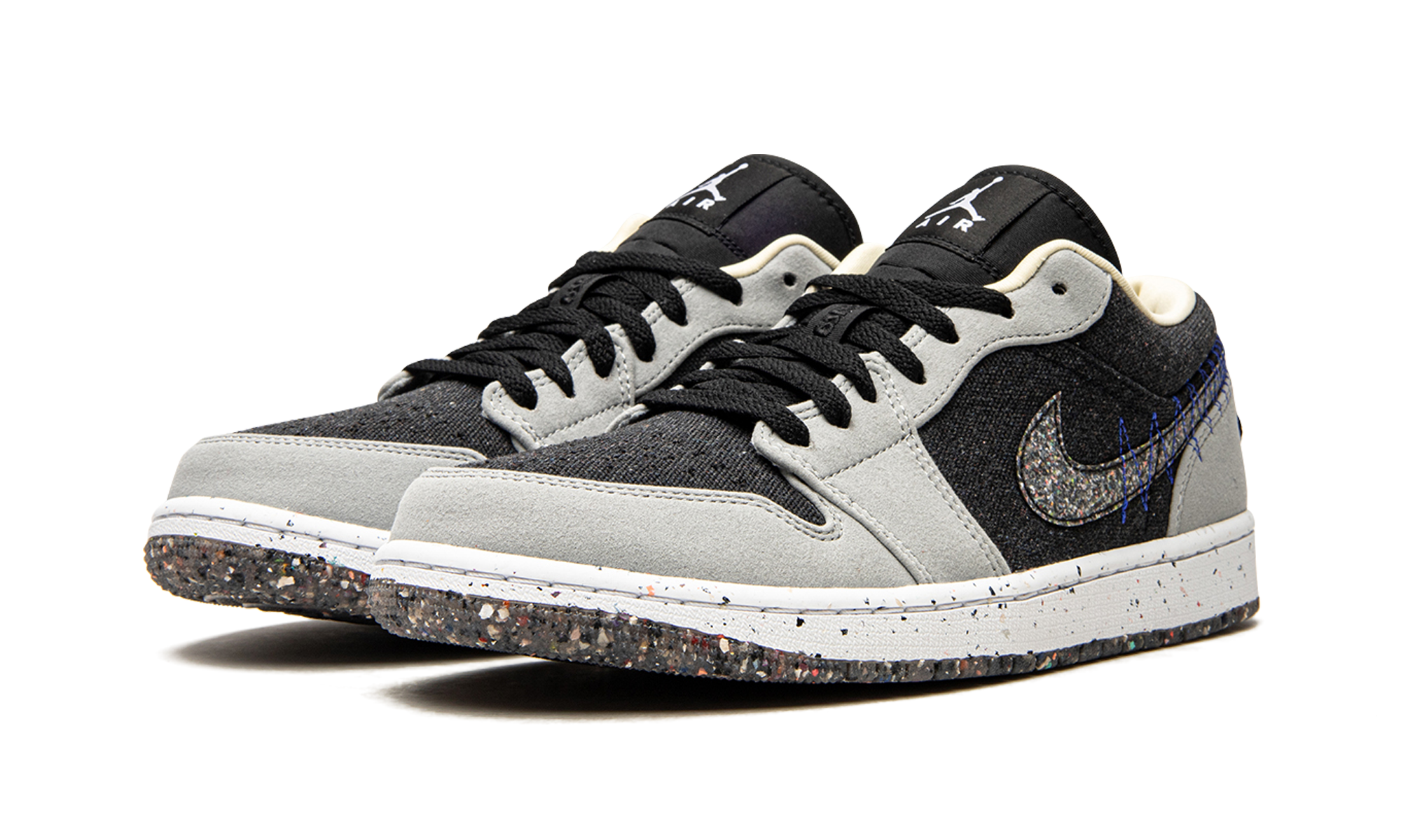 jordan 1 low se crater black grey+DM4657-001+diagnol left view