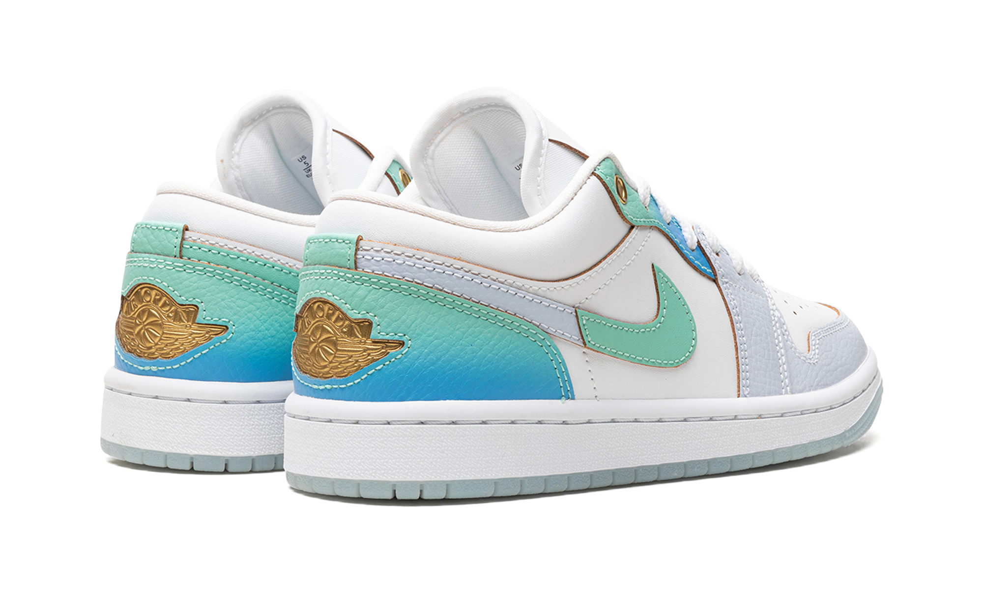 jordan 1 low se emerald rise women s+FN8899-131+diagnol right behind view