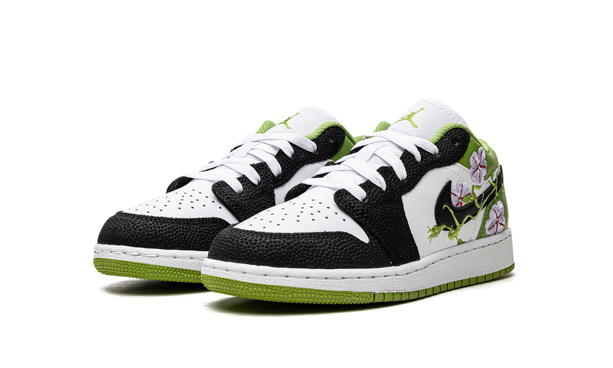 jordan 1 low se floral vines gs+DQ8389-100+diagnol left view