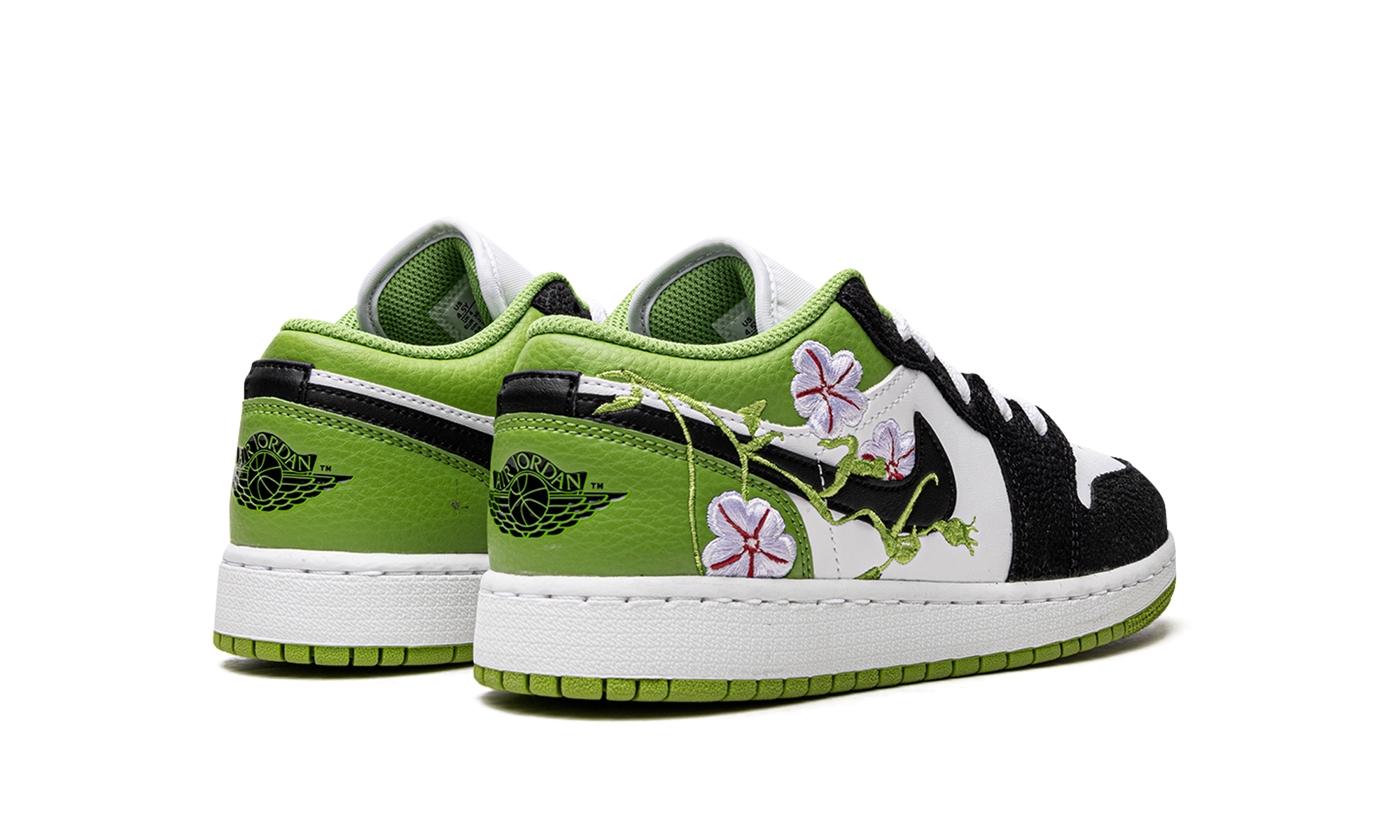 jordan 1 low se floral vines gs+DQ8389-100+diagnol right behind view