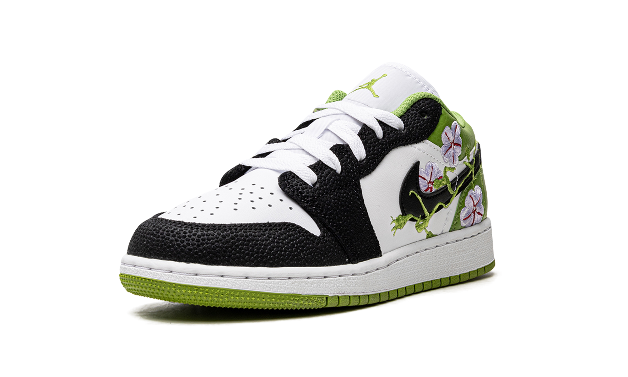 jordan 1 low se floral vines gs+DQ8389-100+left diagnol single view