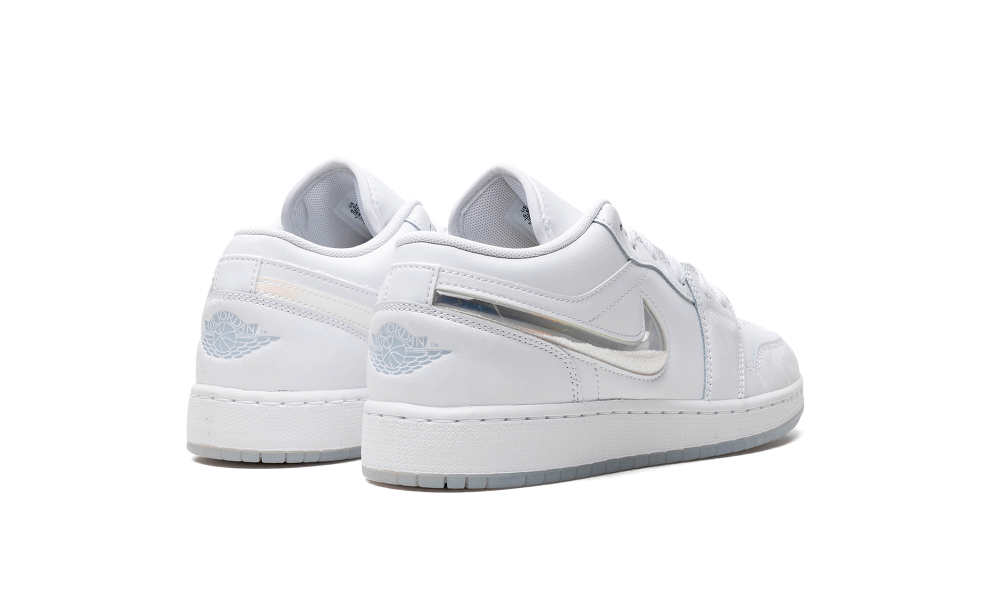 jordan 1 low se glitter swoosh gs+FQ9112-100+diagnol right behind view