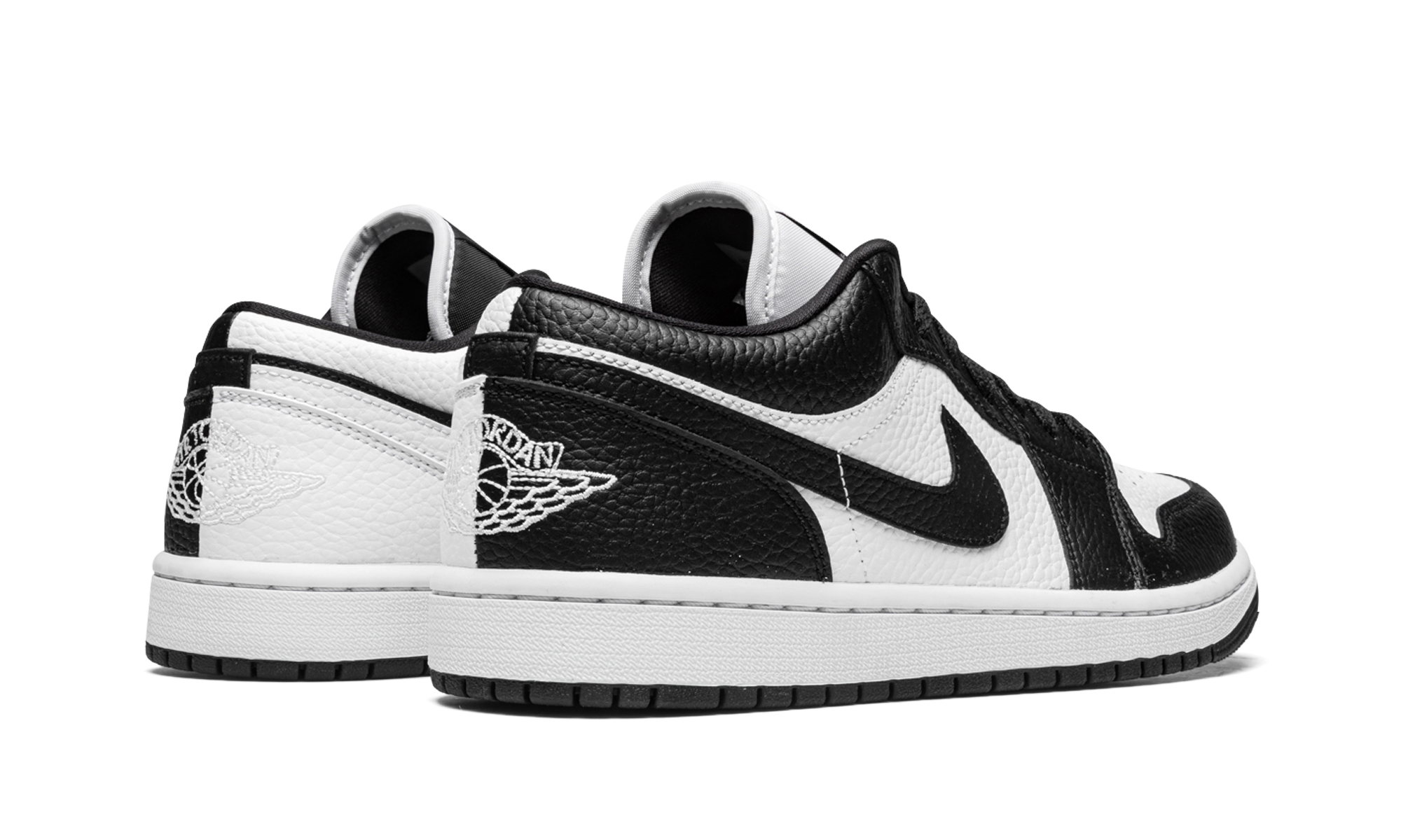 jordan 1 low se homage split white black women s+DR0502-101+diagnol right behind view