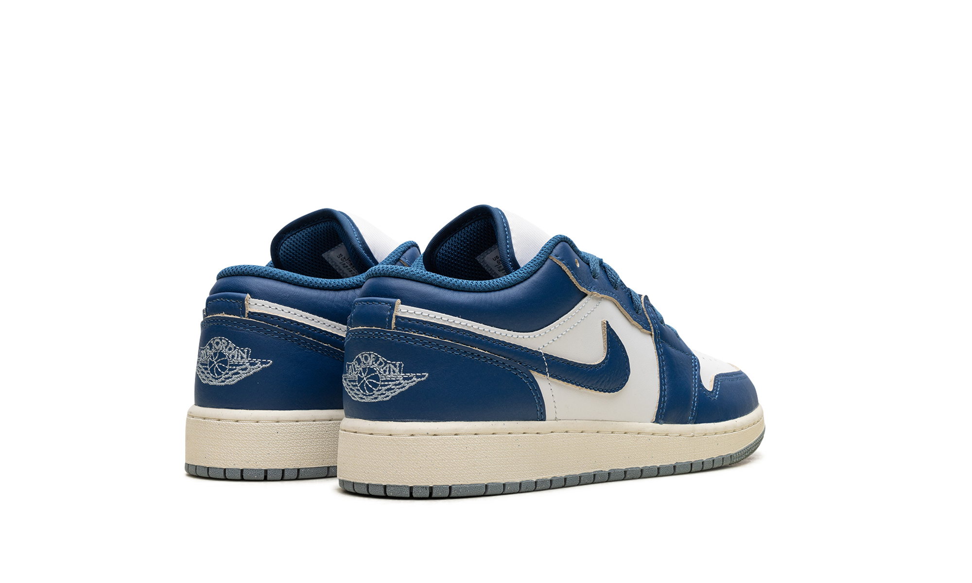 jordan 1 low se industrial blue gs+FN9137-141+diagnol right behind view