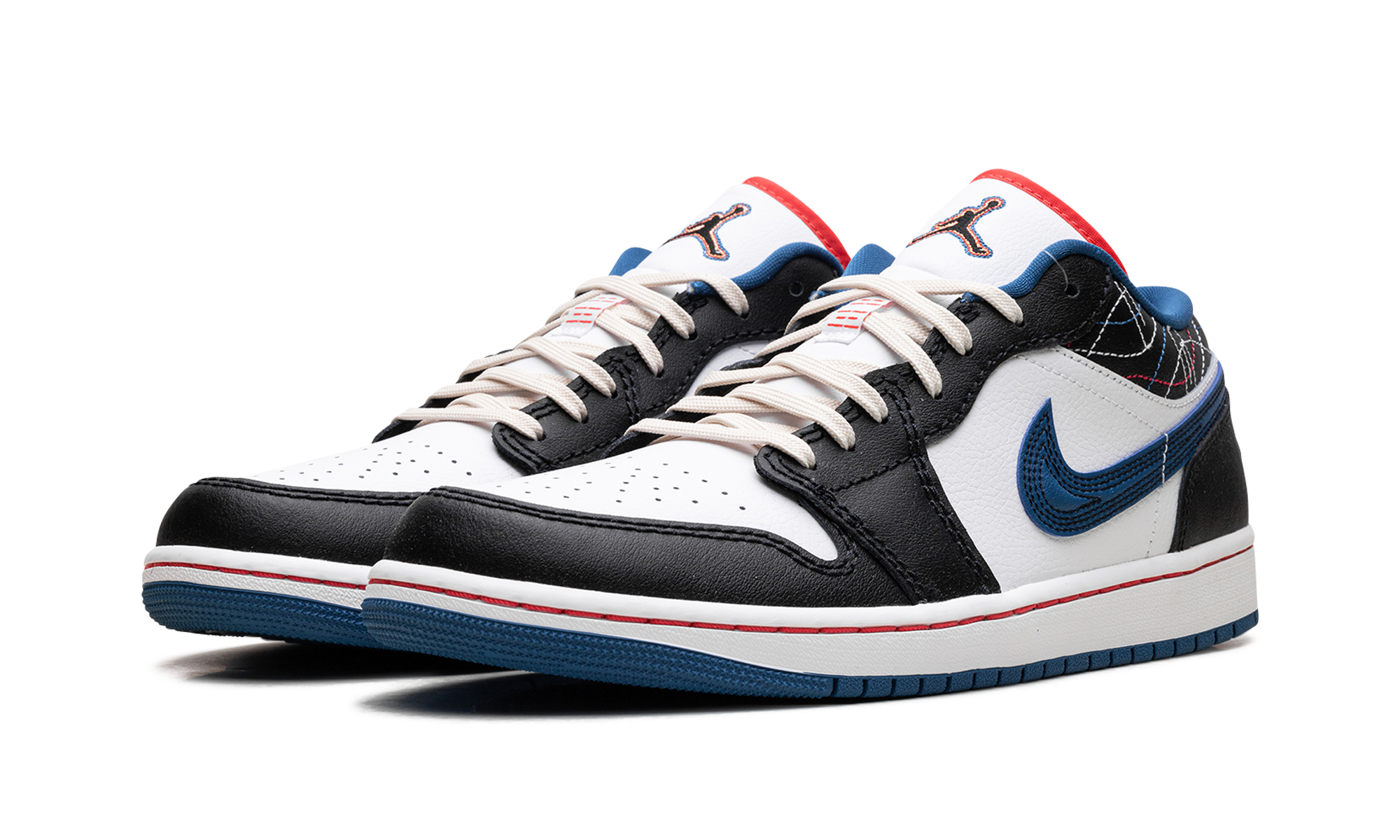 jordan 1 low se industrial blue sashiko+FV3622-141+diagnol left view