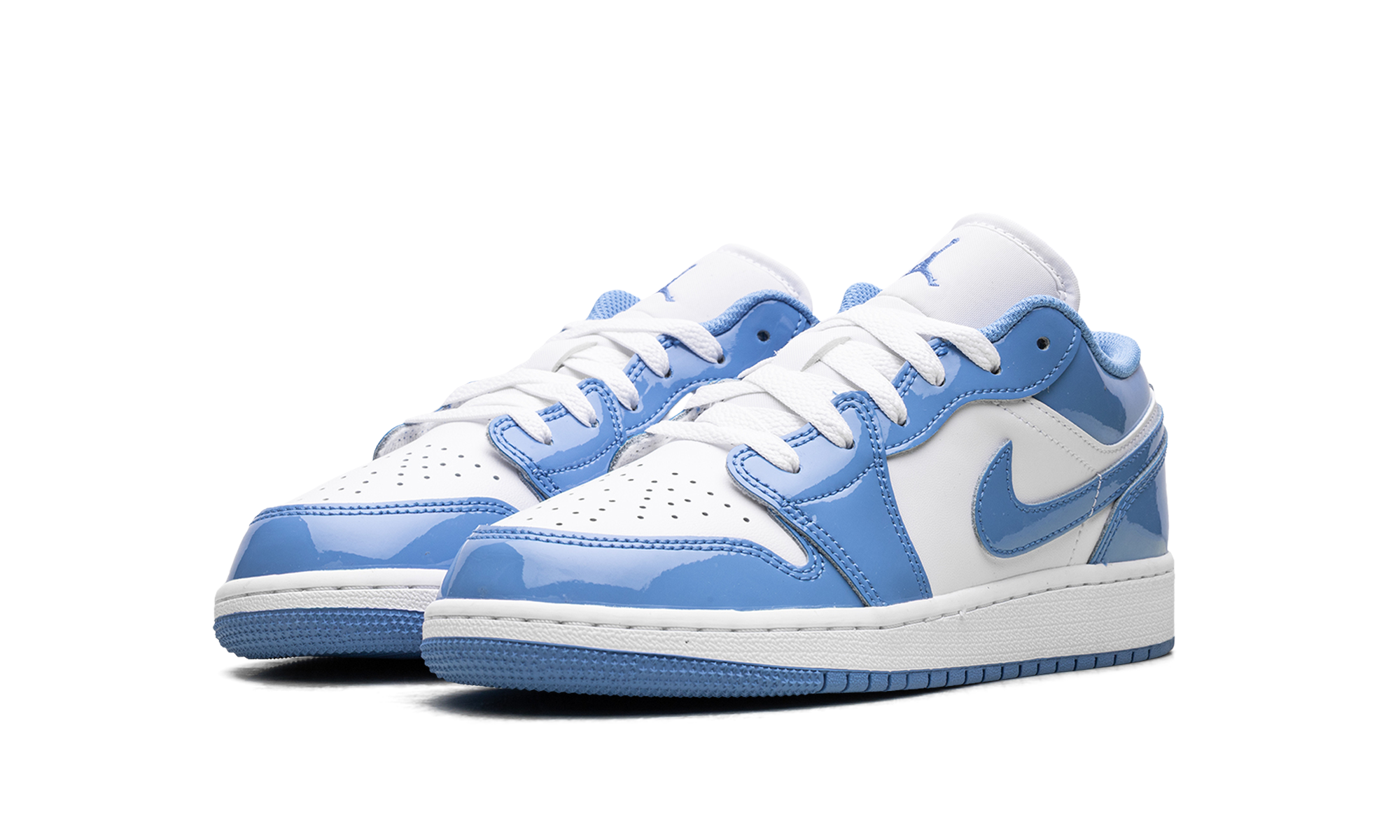 jordan 1 low se legend blue patent gs+FZ3929-114+diagnol left view