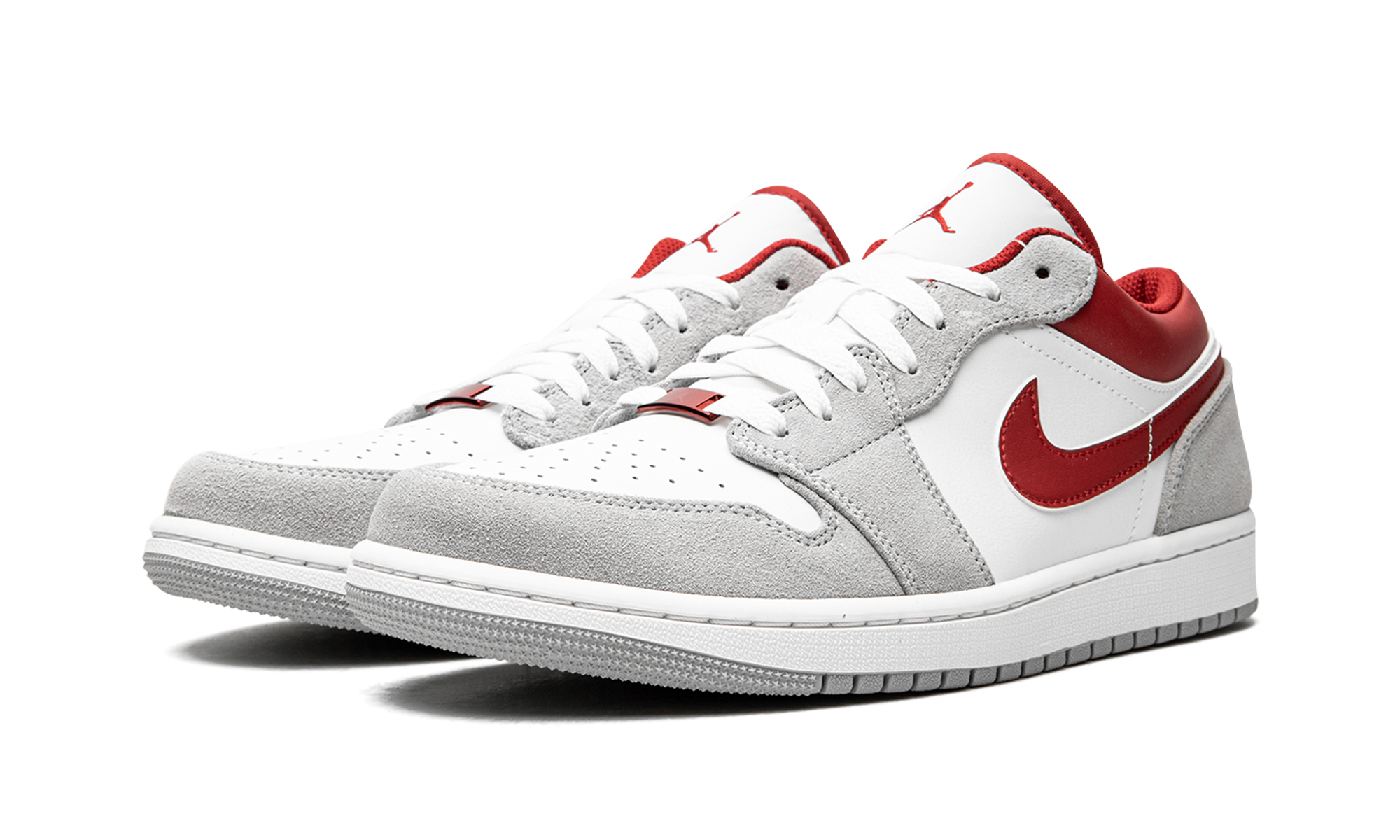 jordan 1 low se light smoke grey gym red+DC6991-016+diagnol left view