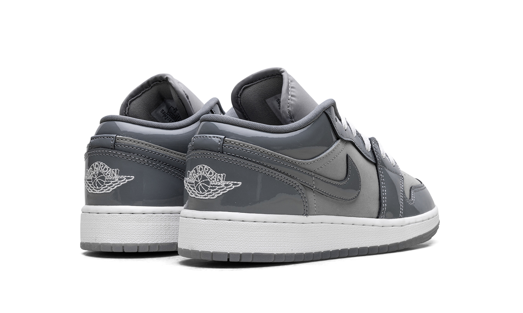 jordan 1 low se medium grey cool grey white gs+HF3188-011+diagnol right behind view