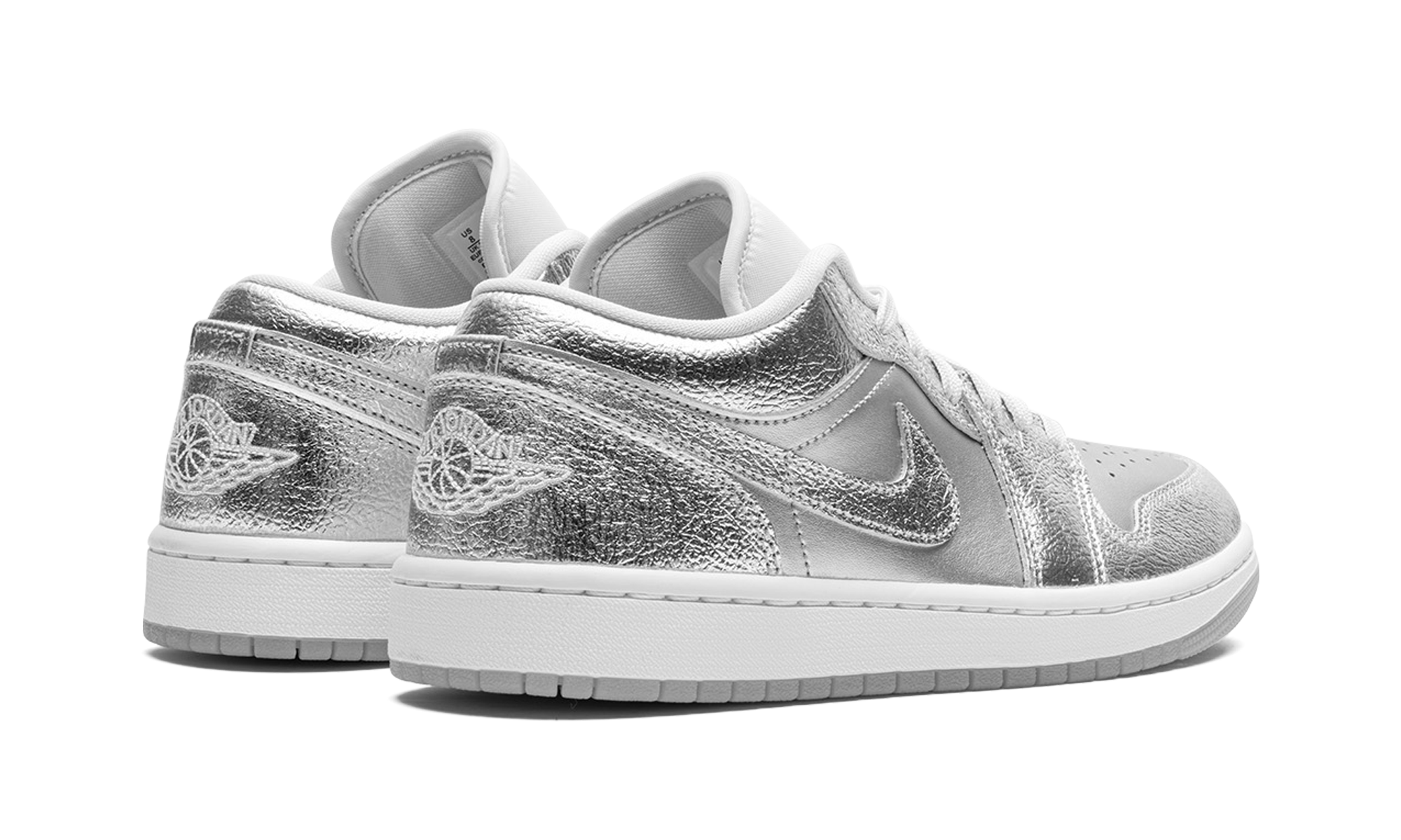 jordan 1 low se metallic silver women s+FN5030-001+diagnol right behind view