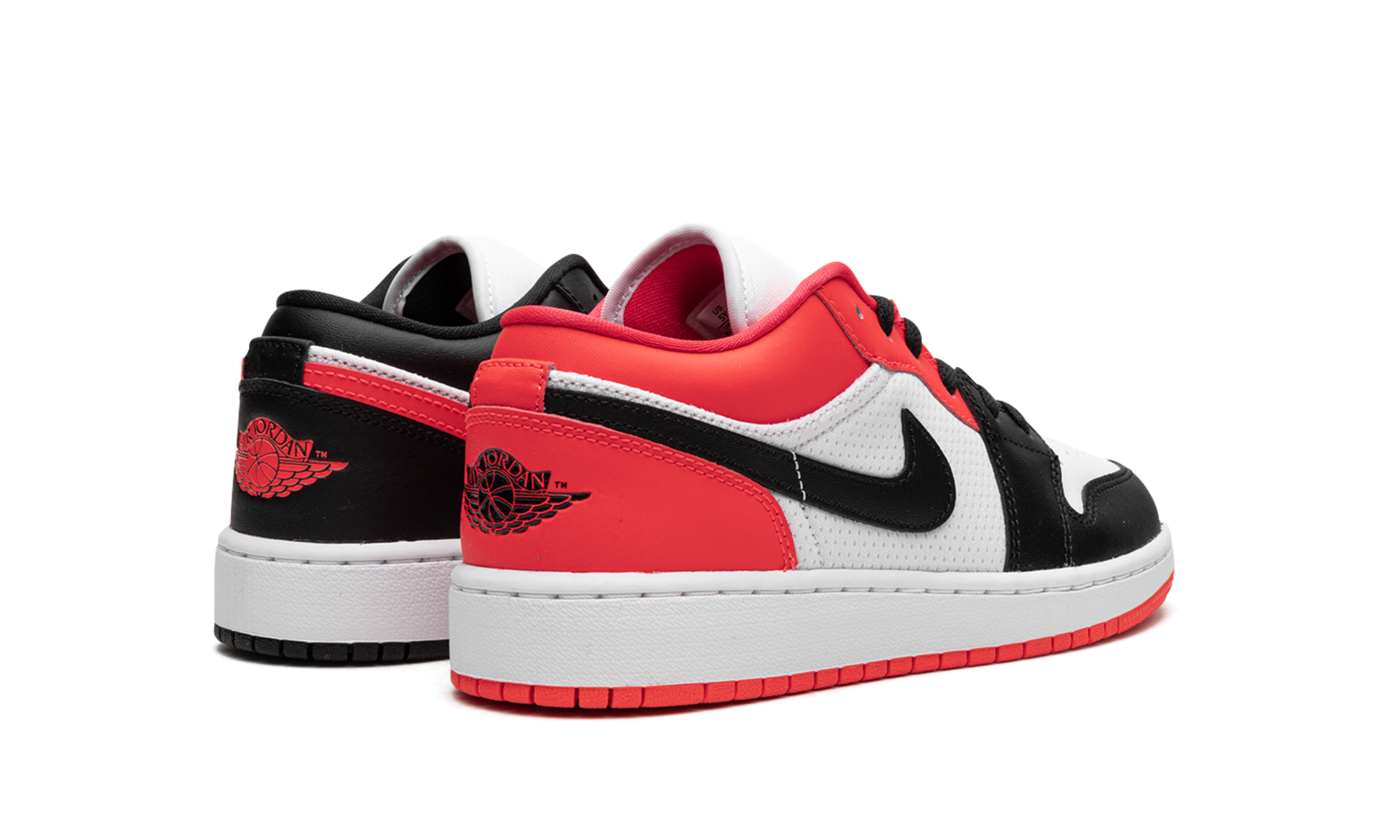 jordan 1 low se mismatched infrared gs+FB4420-616+diagnol right behind view