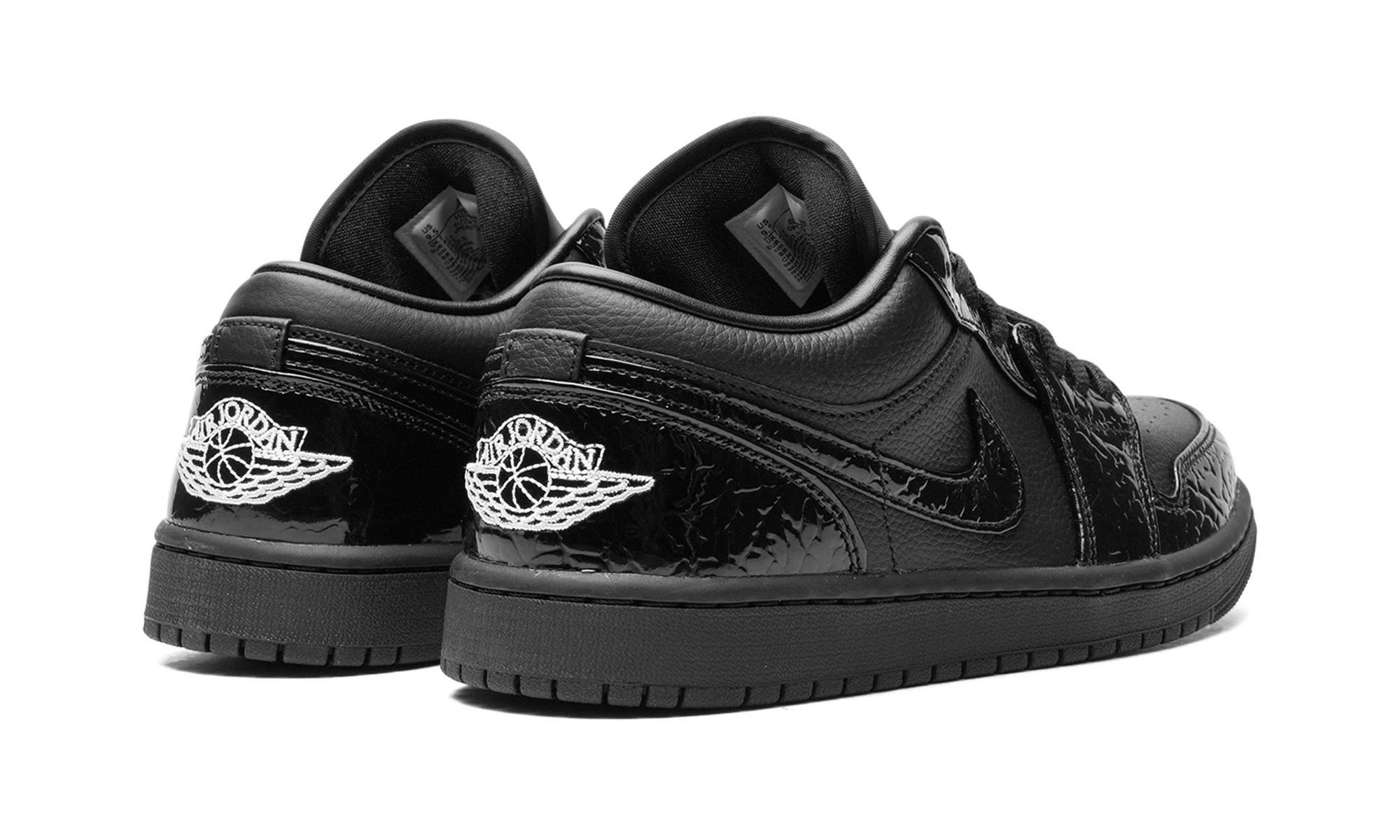 jordan 1 low se patent elephant black women s+HJ7743-010+diagnol right behind view