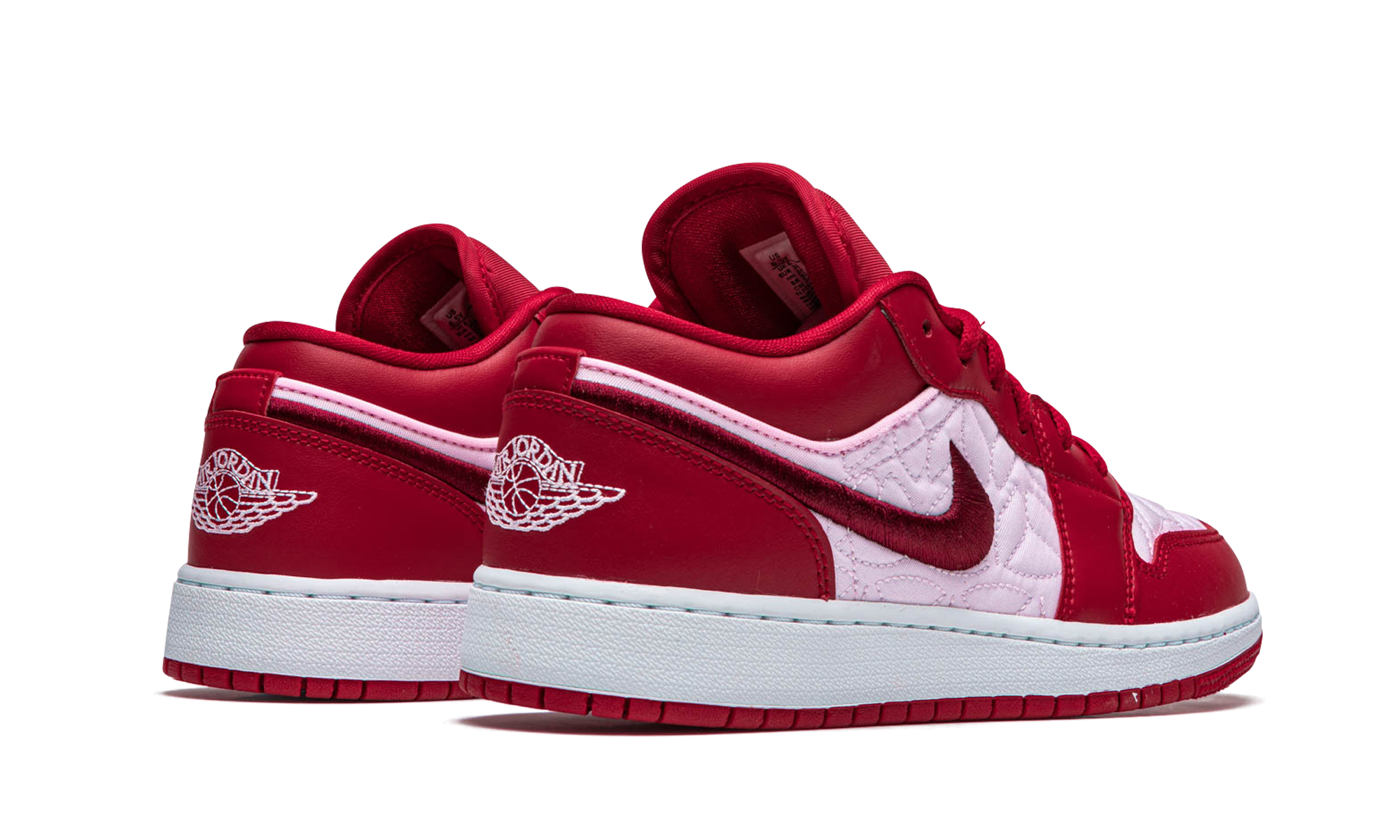 jordan 1 low se red quilt gs+DB3621-600+diagnol right behind view