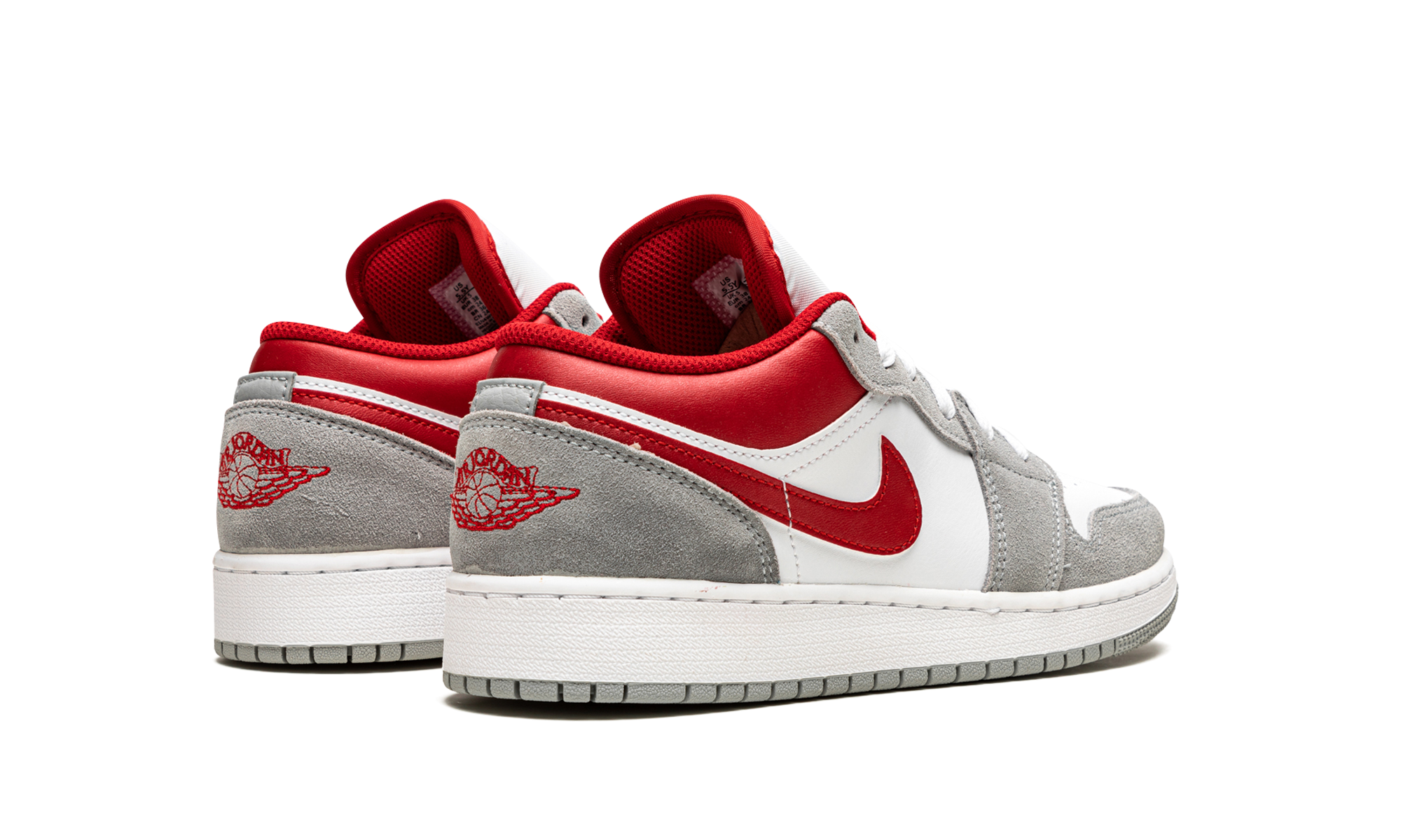 jordan 1 low se smoke grey gym red gs+DM0589-016+diagnol right behind view