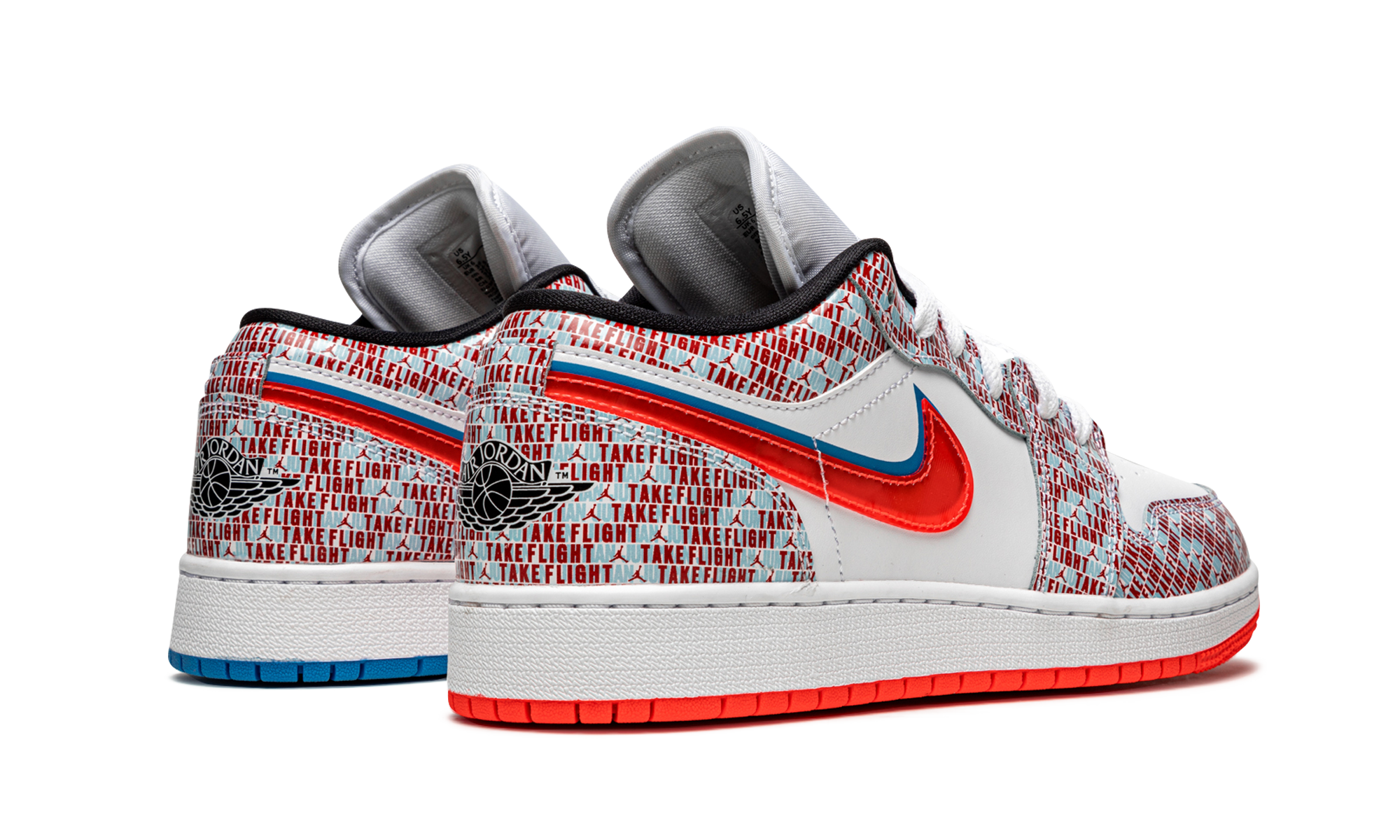 jordan 1 low se take flight gs+DD1527-114+diagnol right behind view