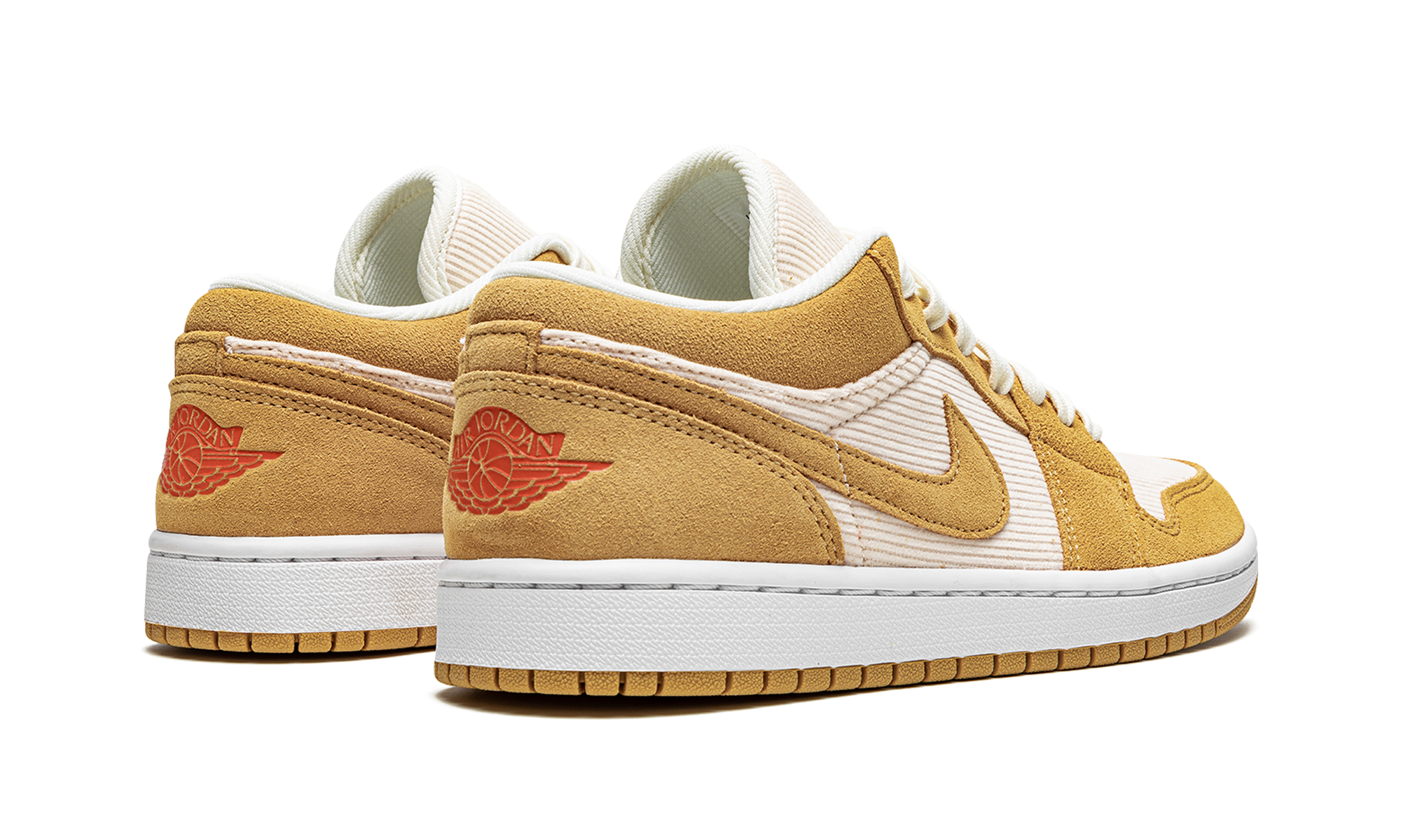 jordan 1 low se twine orange quartz corduroy women s+DH7820-700+diagnol right behind view