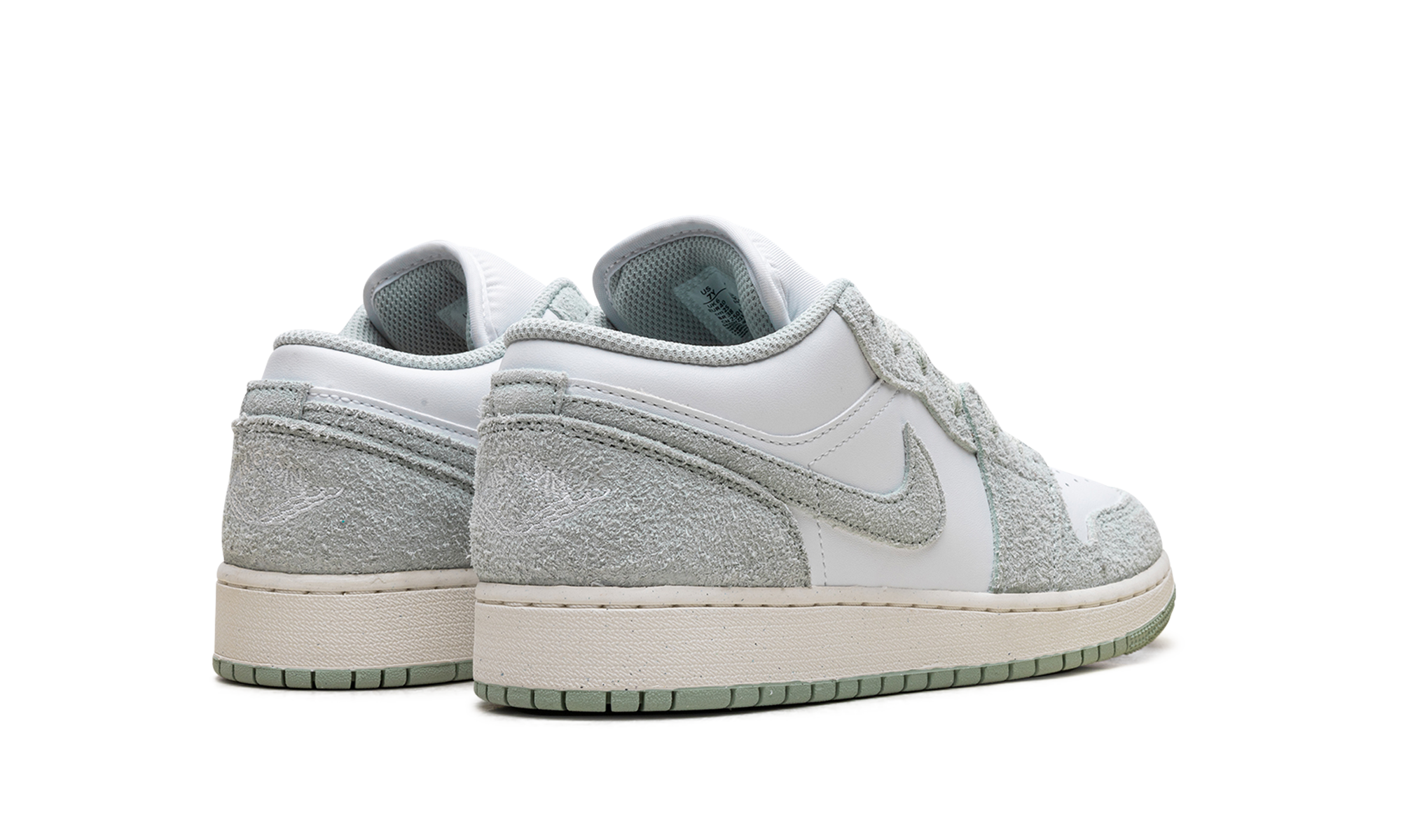 jordan 1 low se white seafoam gs+FN9137-131+diagnol right behind view