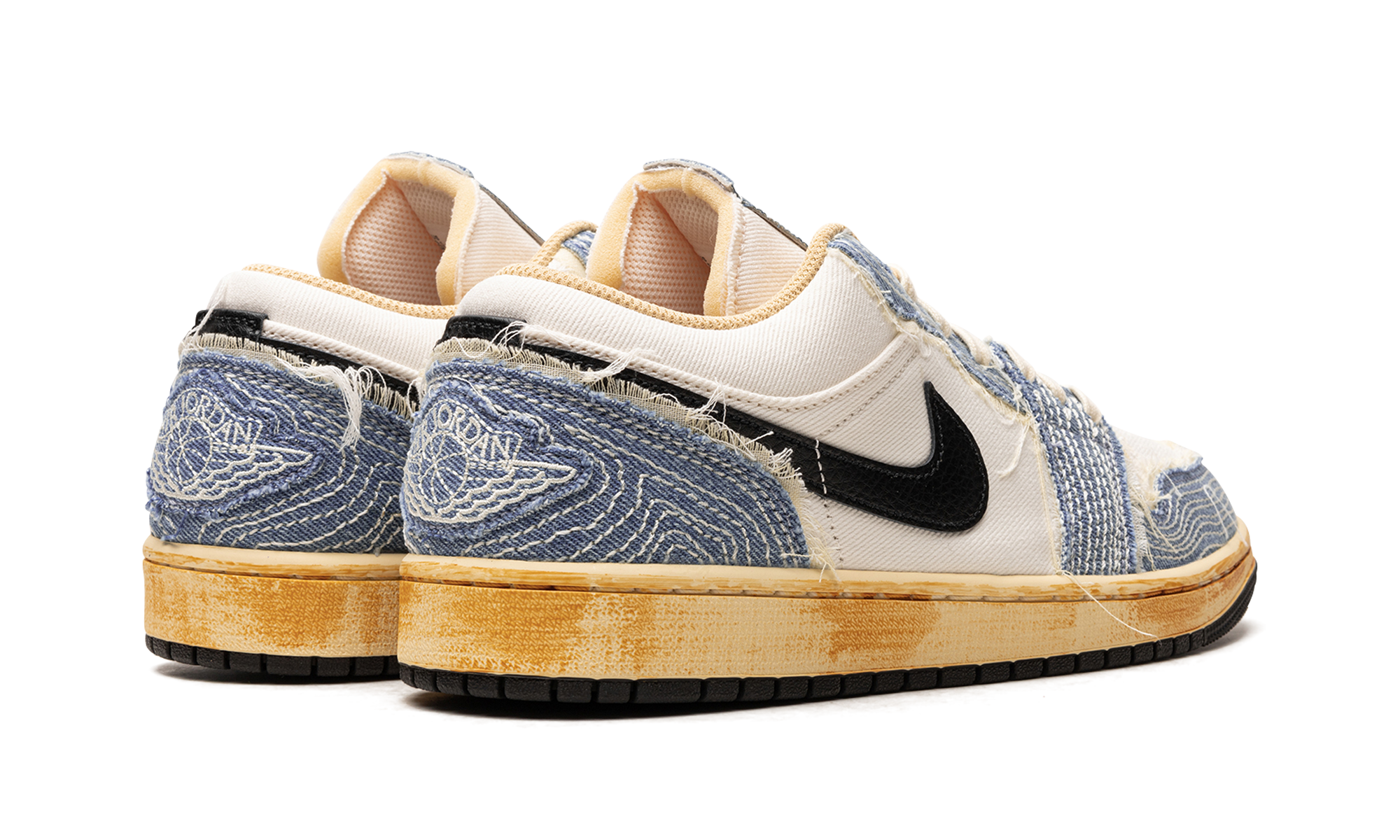 jordan 1 low se wrmk sashiko denim+FN7670-493+diagnol right behind view