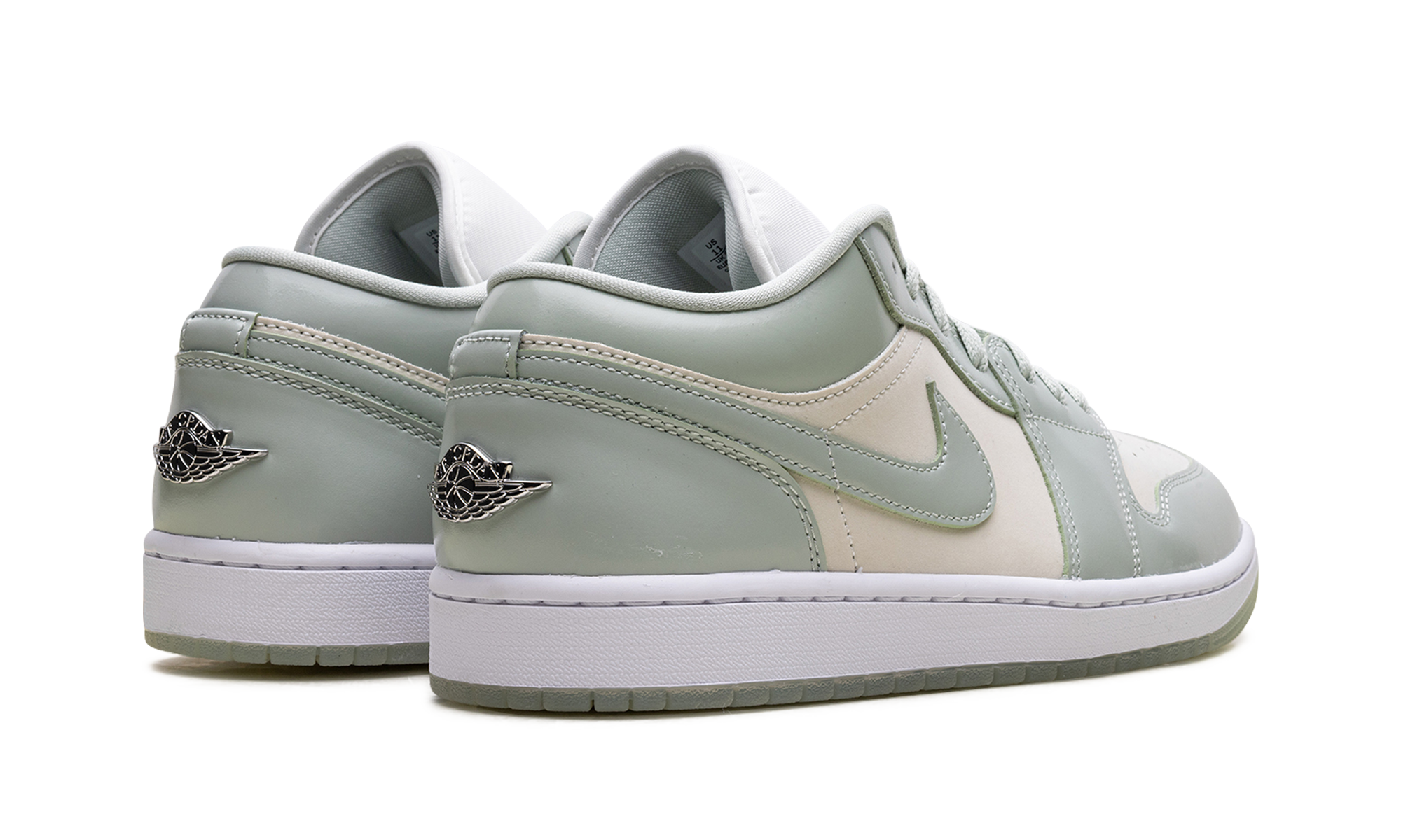 jordan 1 low seafoam sail women s+HF4078-100+diagnol right behind view