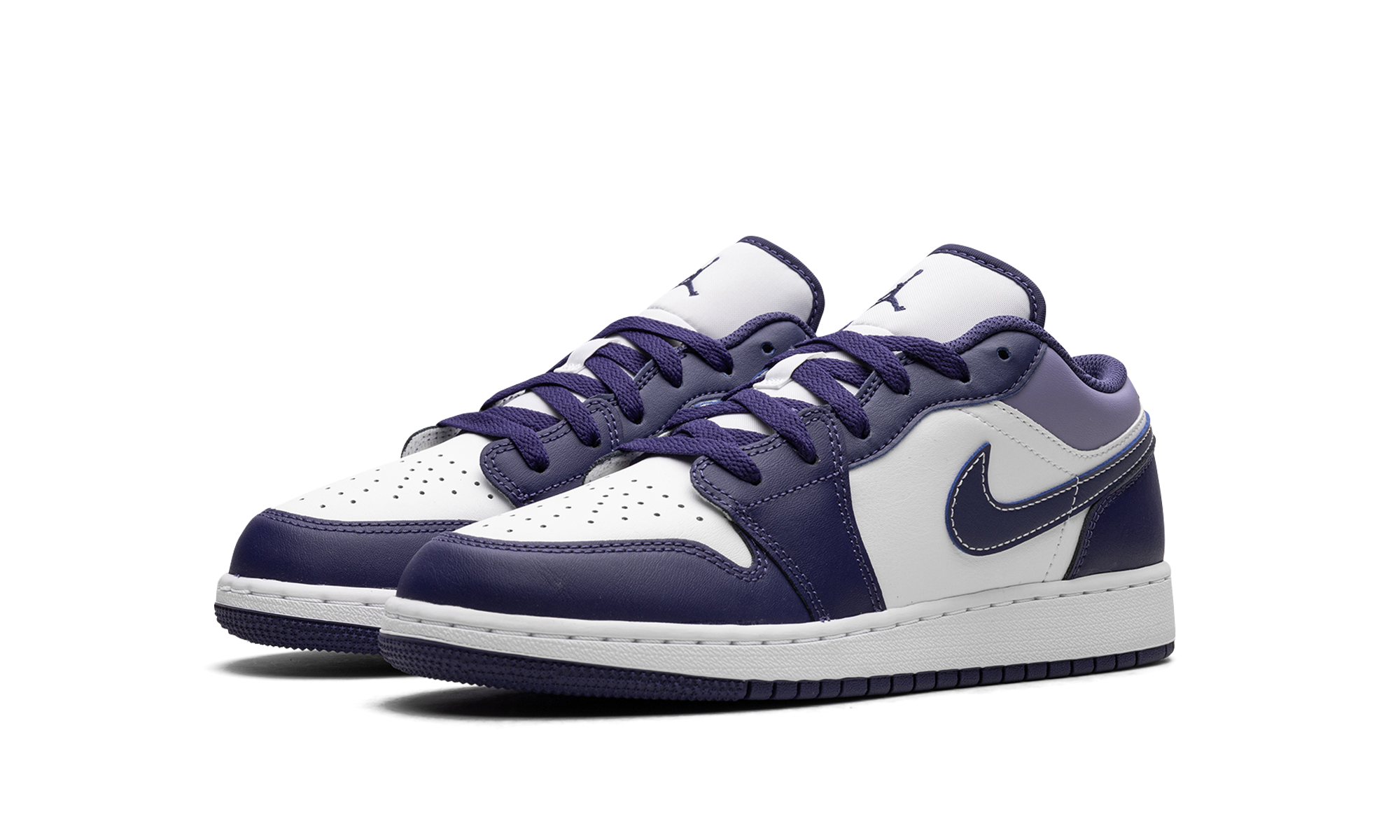 jordan 1 low sky j purple gs+553560-515+diagnol left view