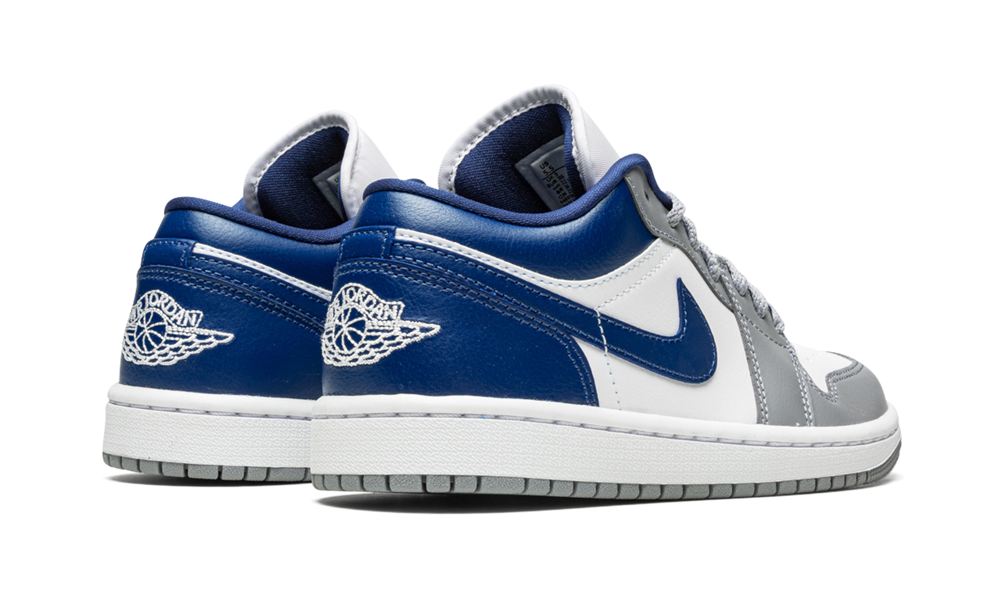 jordan 1 low stealth french blue women s+DC0774-042+diagnol right behind view