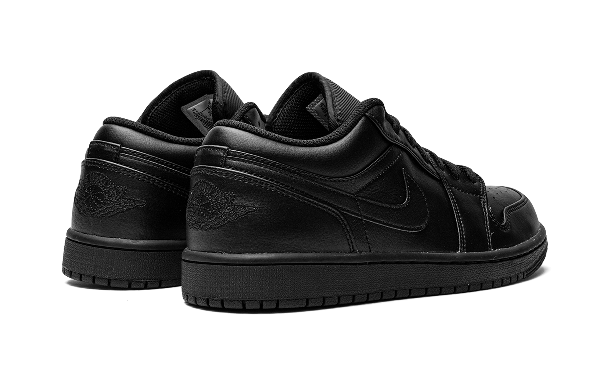 jordan 1 low triple black 2022+553558-093+diagnol right behind view