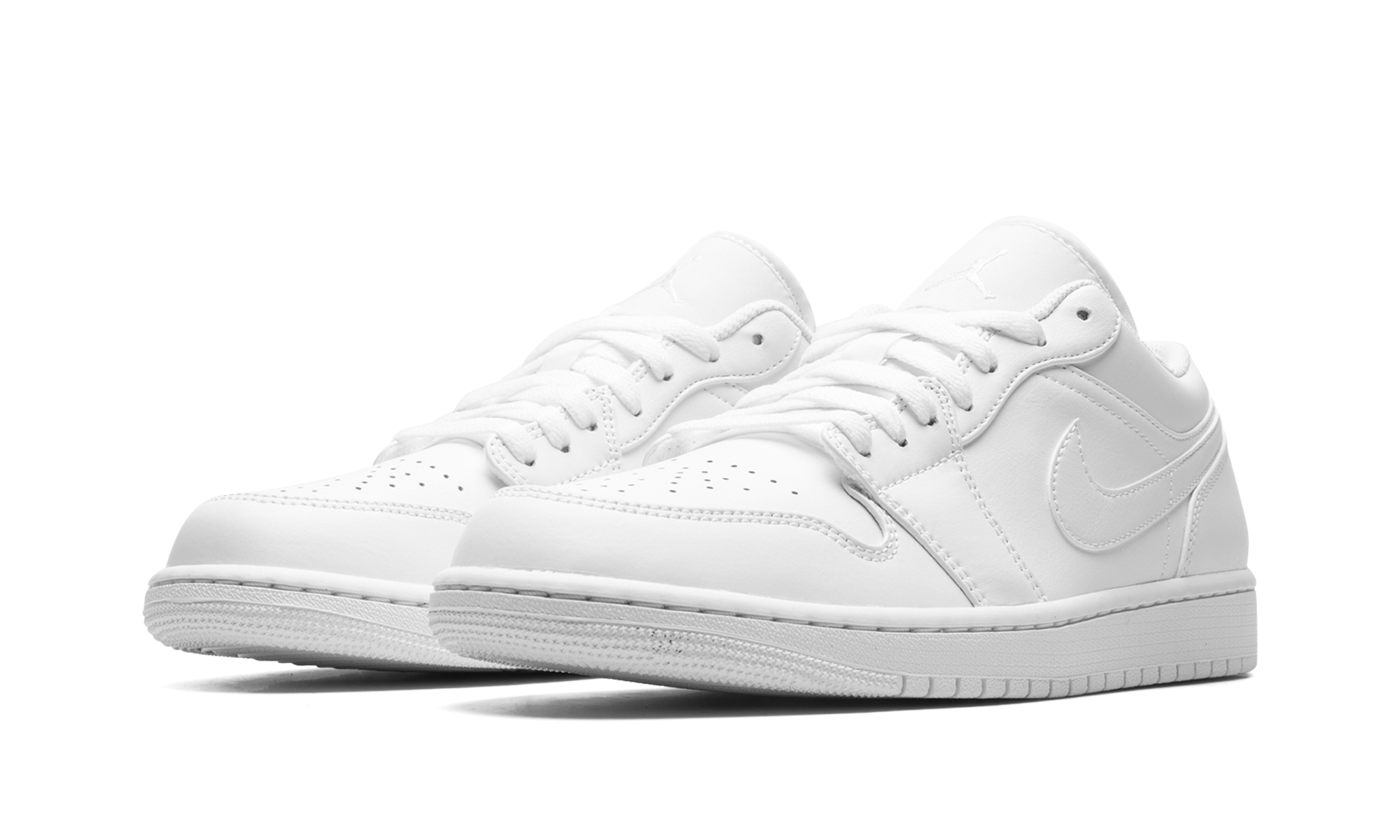 jordan 1 low triple white+553558-136+diagnol left view