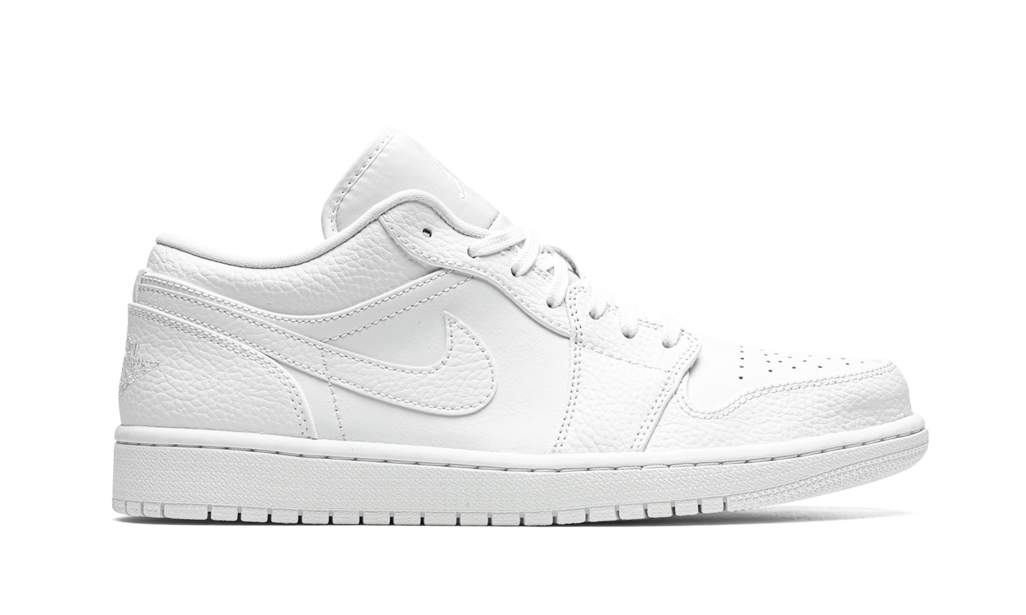 jordan 1 low triple white tumbled leather+553558-130+right view
